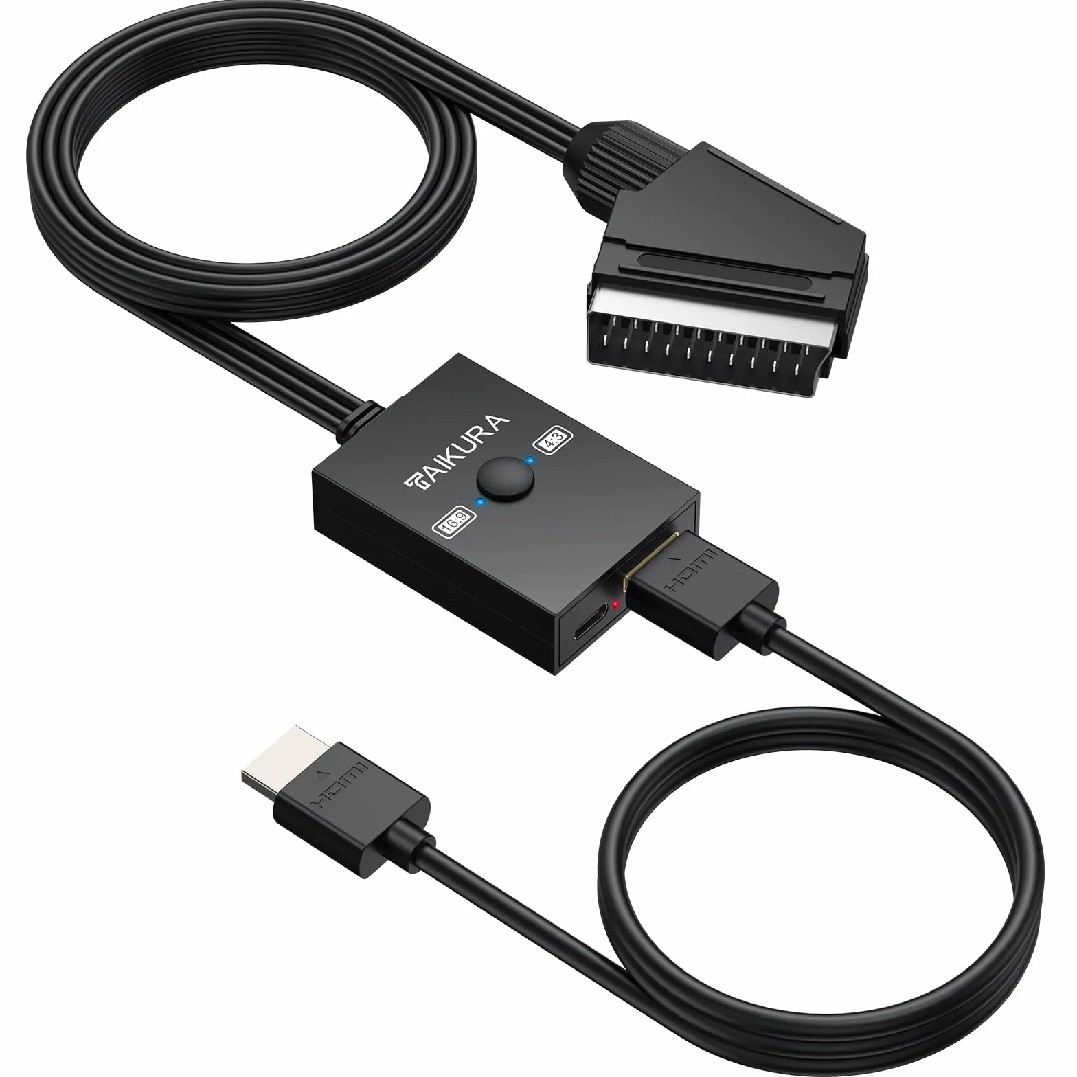 Convertitore SCART a HDMI 1080P 150 cm Commutazione Aspect Ratio 4:3/16:9