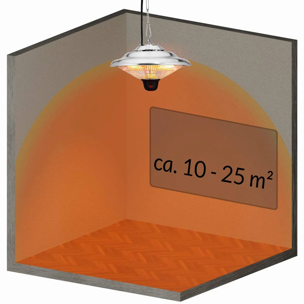 Monzana Stufa a Infrarossi 1500W IP24 Lampada da Soffitto Alogena
