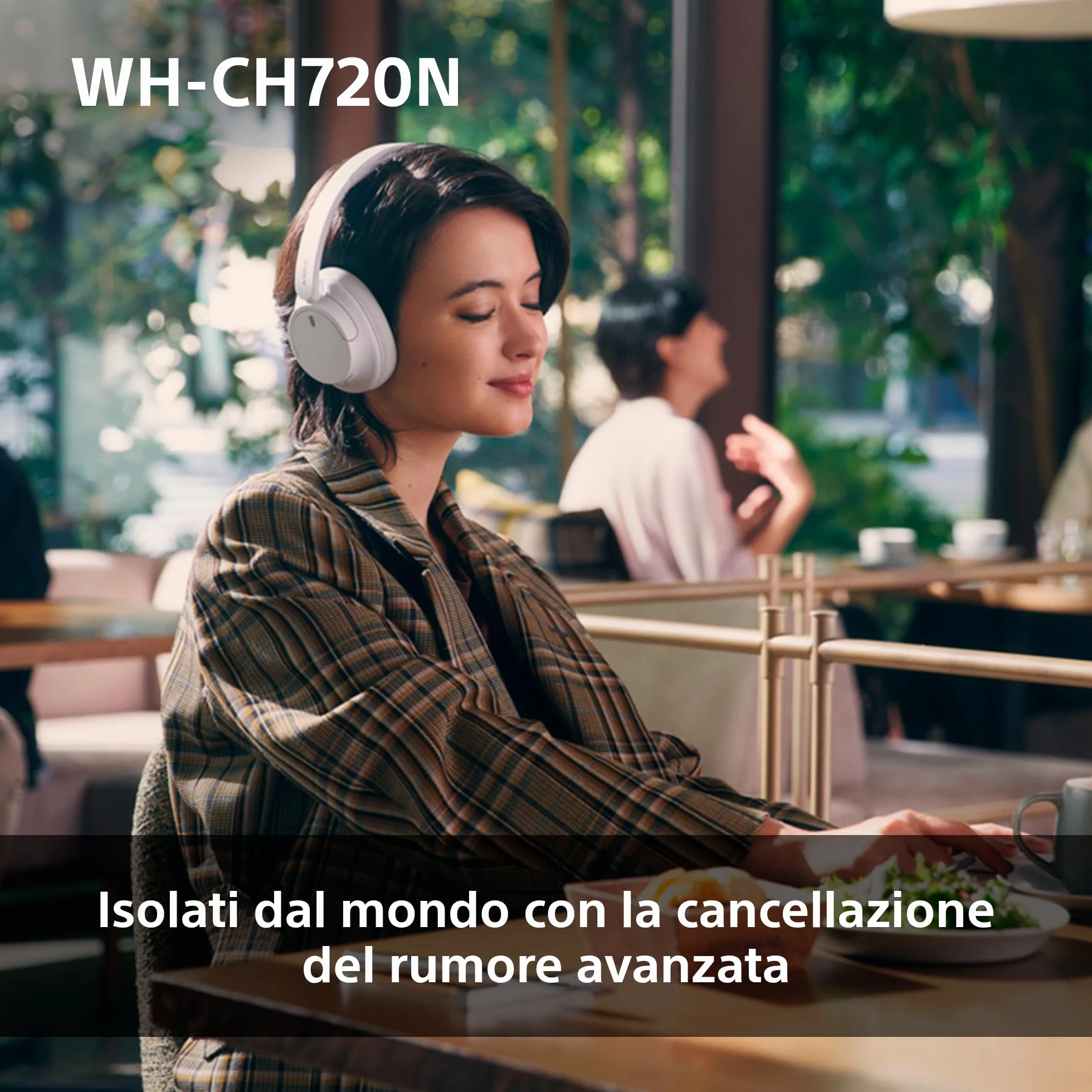 Sony WH-CH720N Cuffie Wireless Noise Cancelling Multipoint 35h Batteria Ricarica Rapida Nero