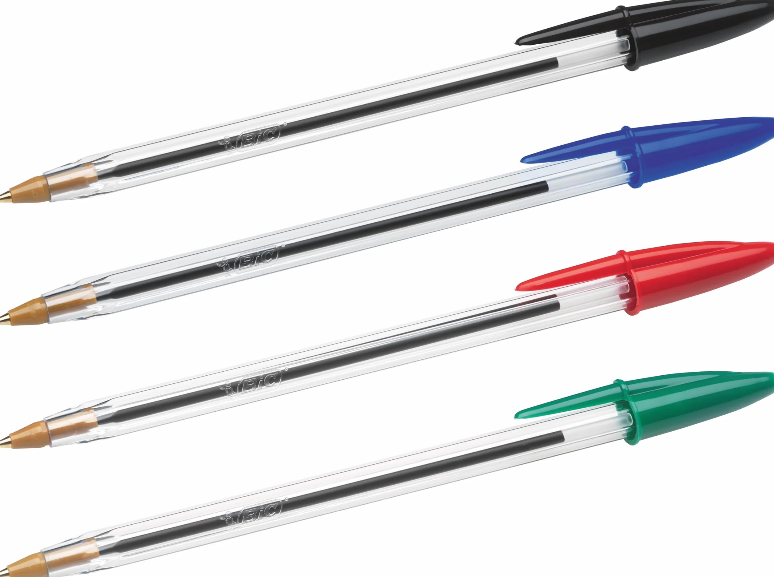 BIC Cristal Original Penne a Sfera Punta Media 1.0 mm Confezione 20 Penne Inchiostri Blu Nero Verde Rosso
