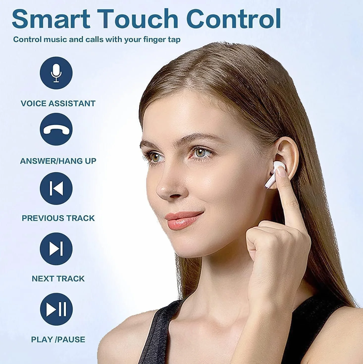 Auricolari Bluetooth 5.3 In Ear 48 Ore Stereo HiFi 4 ENC HD Cancellazione Rumore Mic IP7 Impermeabili per Galaxy iOS Android