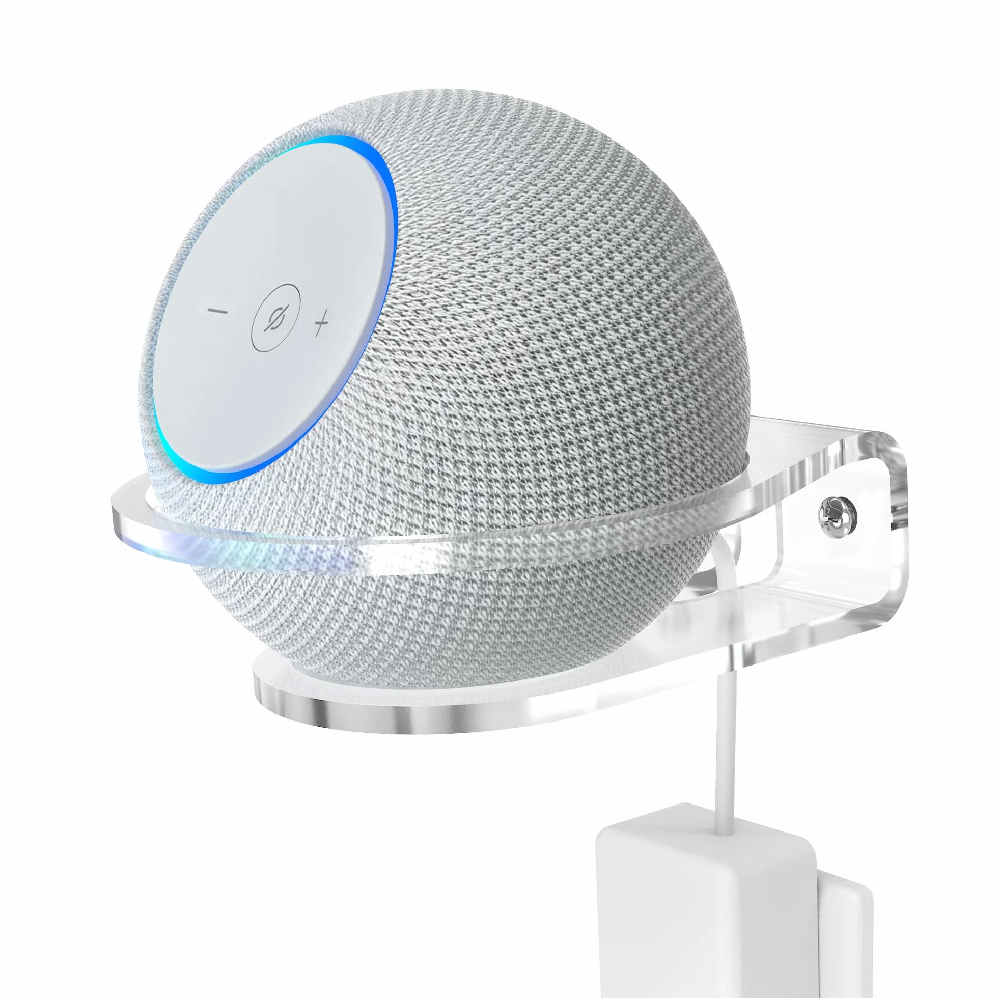 HomeMount Supporto da Parete per Dot 4ª/5ª Gen, Dot Max e HomePod Mini, Staffa Altoparlante in Acrilico Trasparente