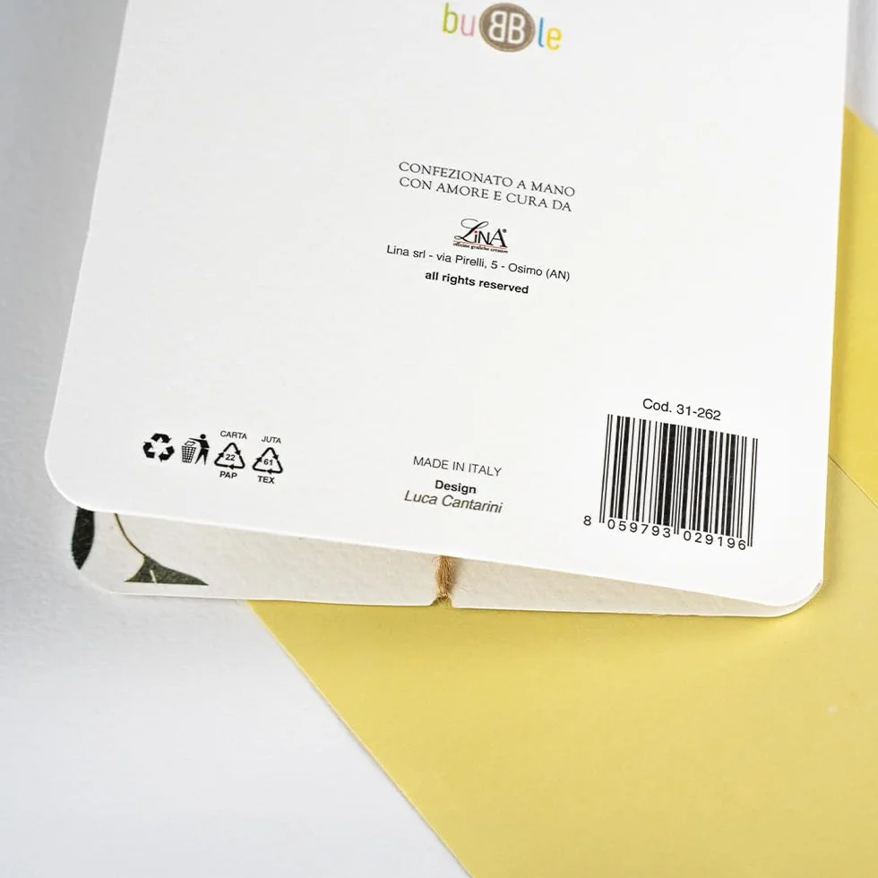 LINA OFFICINE GRAFICHE CREATIVE Biglietto di Auguri per Matrimonio, Stile Elegante, con Applicazione e Cordoncino in Juta, Busta Dorata Inclusa, 11,5 x 16,5 cm