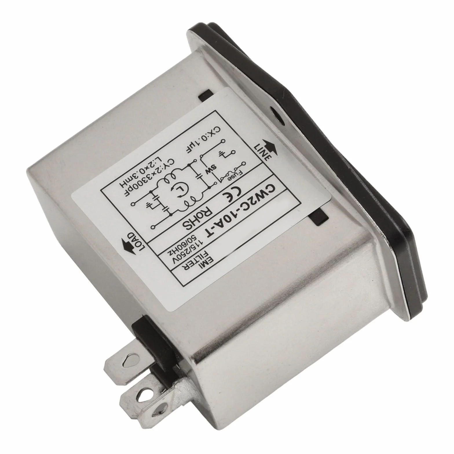 Filtro di rete EMI CW2C-10A-T presa IEC 3A/6A/10A alloggiamento metallo interruttore sicurezza illuminazione industriale