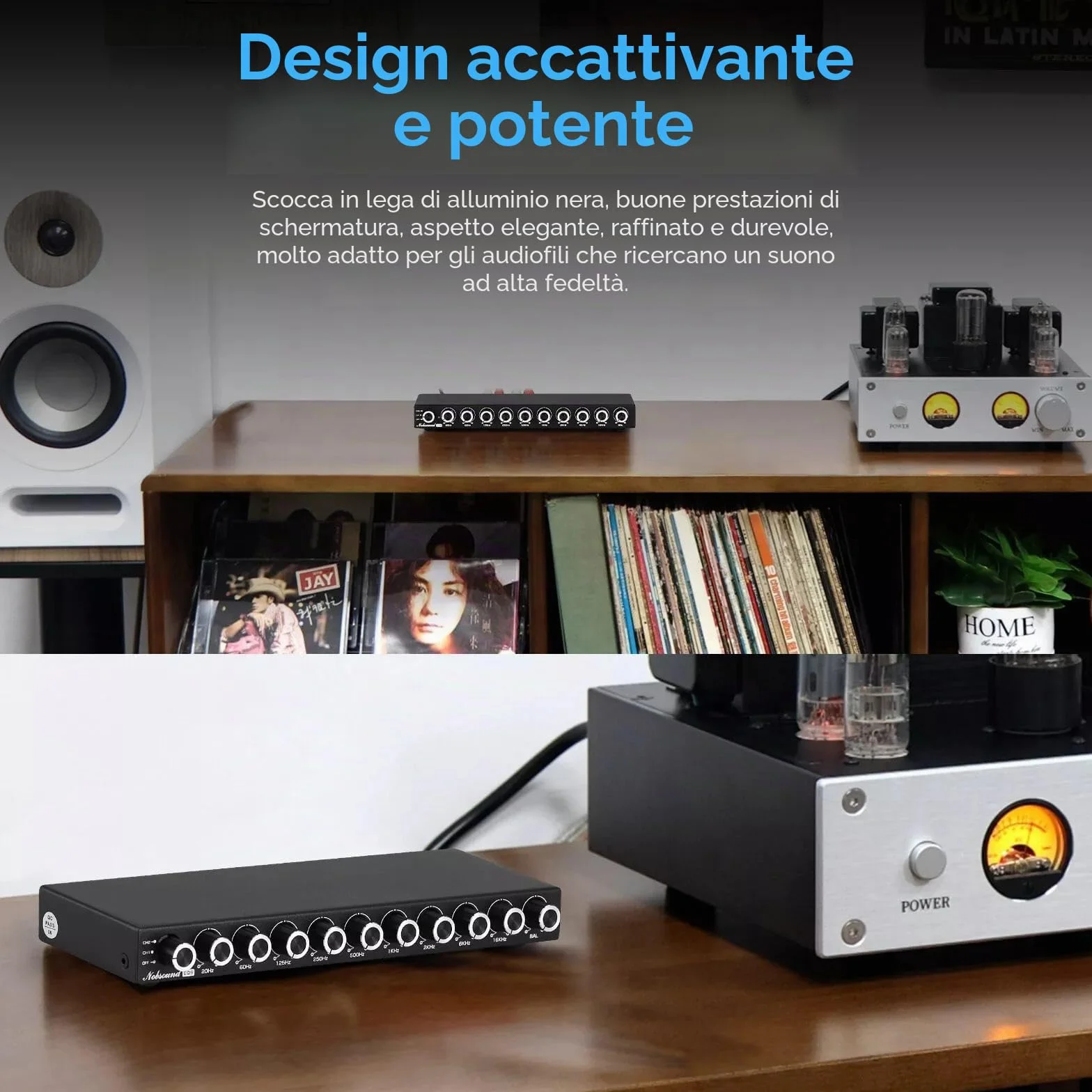 Nobsound HiFi 9-Band Stereo EQ Preamplificatore Equalizzatore Analogico Processore Audio (EQ9)