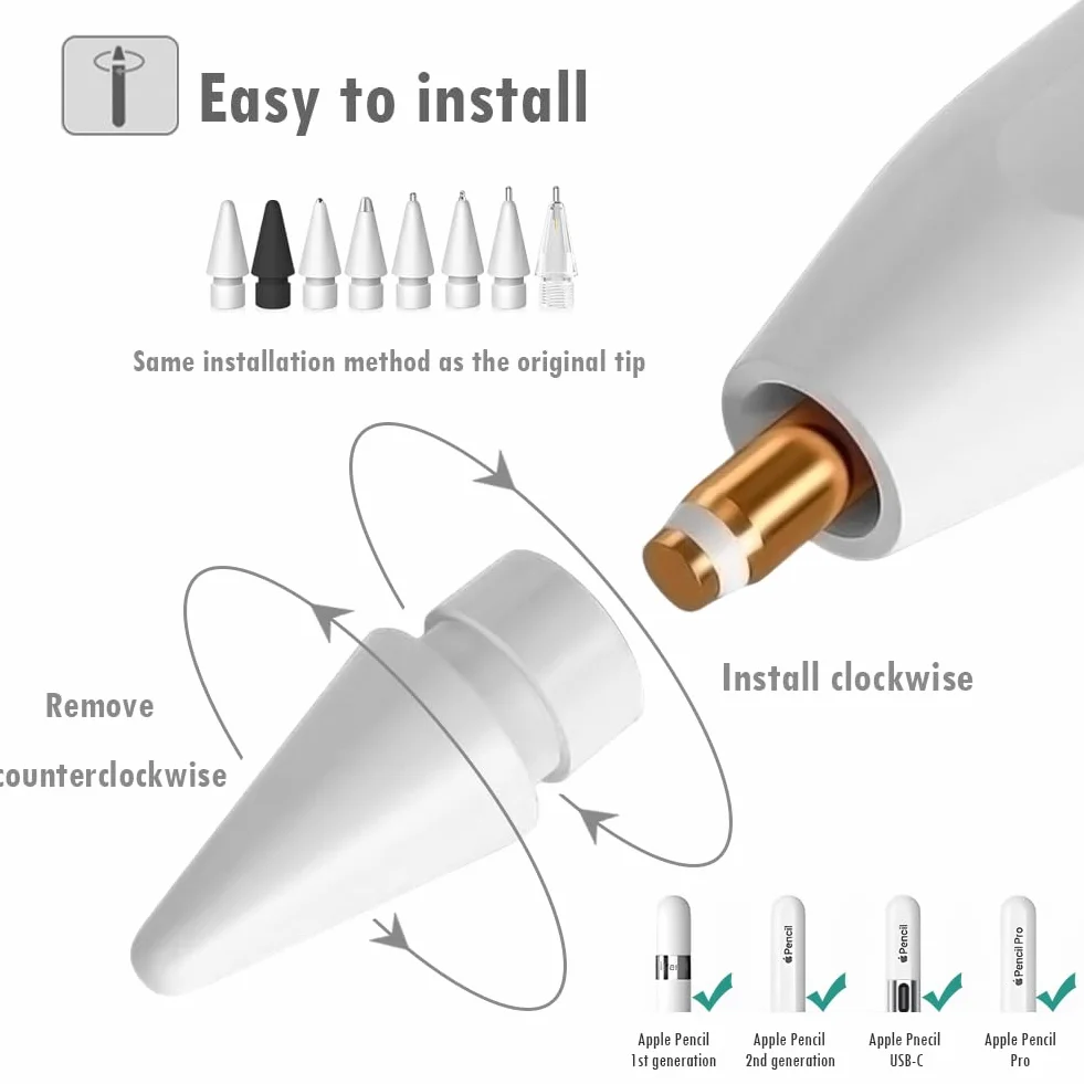 SIXFU 8 stili punte Apple Pencil Pro Tips compatibili iPad USB-C 1a 2a generazione accessori