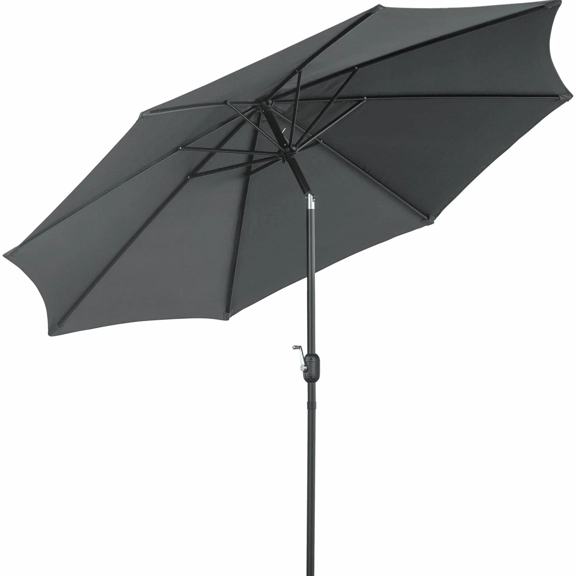 Outsunny Ombrellone da Esterni Inclinabile a 8 Stecche con Manovella, Ombrellone da Giardino in Metallo e Poliestere, Ø295x250 cm