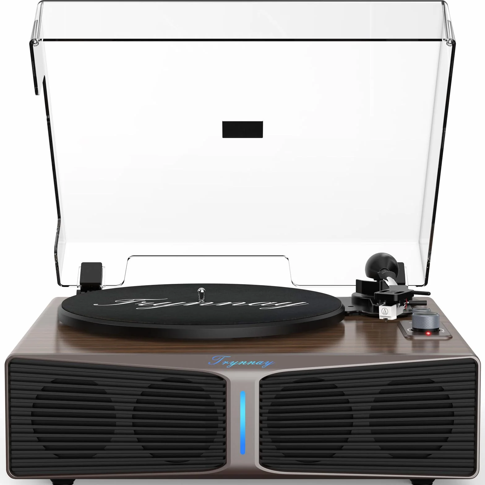 Giradischi Bluetooth con altoparlanti integrati, contrappeso regolabile, AT-3600L, 33/45 giri, Marrone