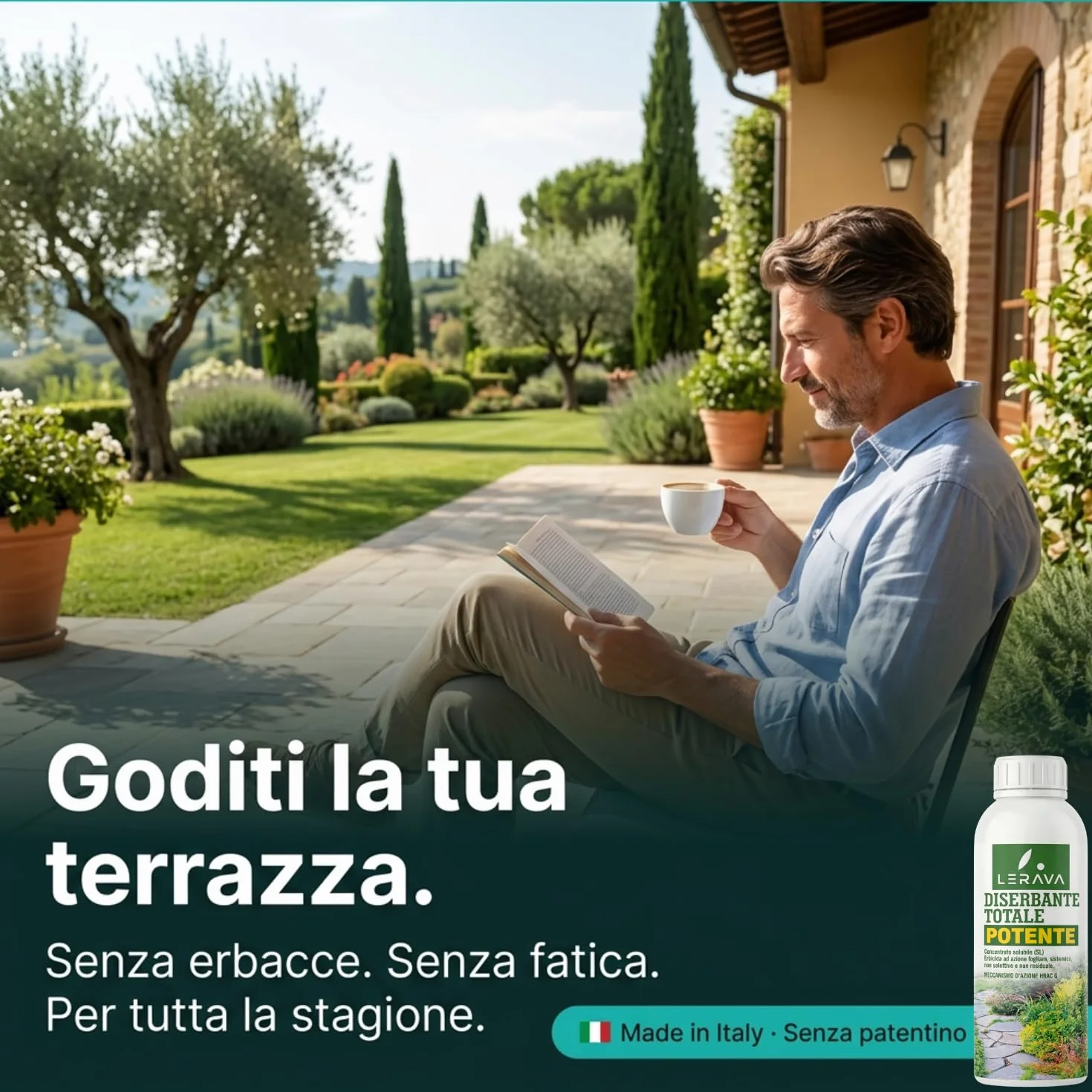 LERAVA® Diserbante Totale Potente (2x500 ml) - Glifosato erbicida contro erbacce