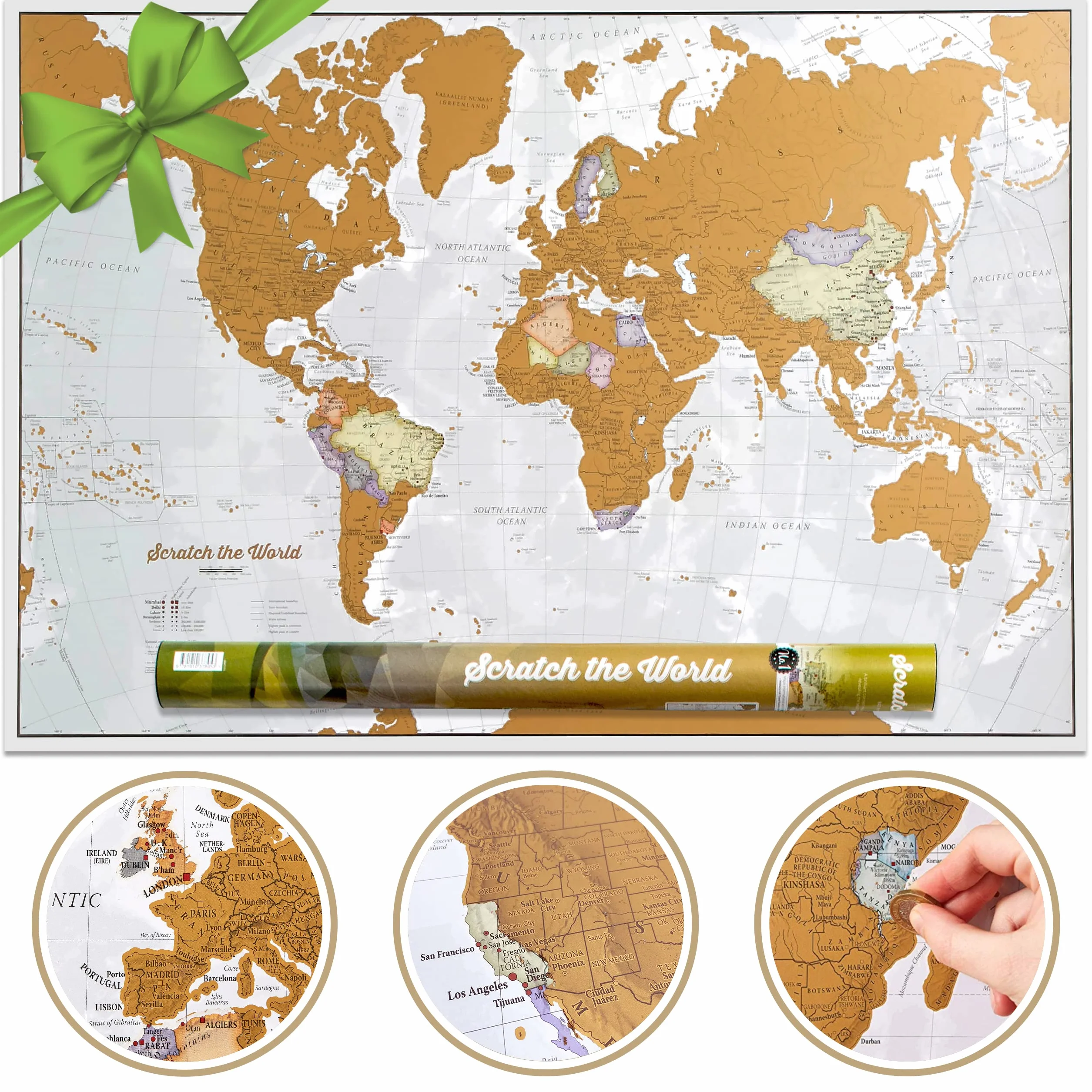 Mappa del mondo da grattare Extra large 84 x 59 cm Maps International