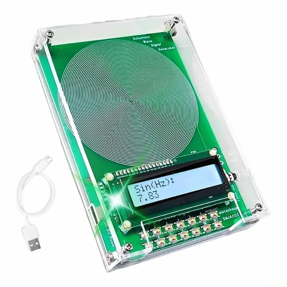 Generatore di frequenza V2 con frequenza regolabile da 0,1 Hz a 30 kHz con risonanza SchumannWave 7,83 Hz USB e opzioni di alimentazione CC per alleviare lo stress