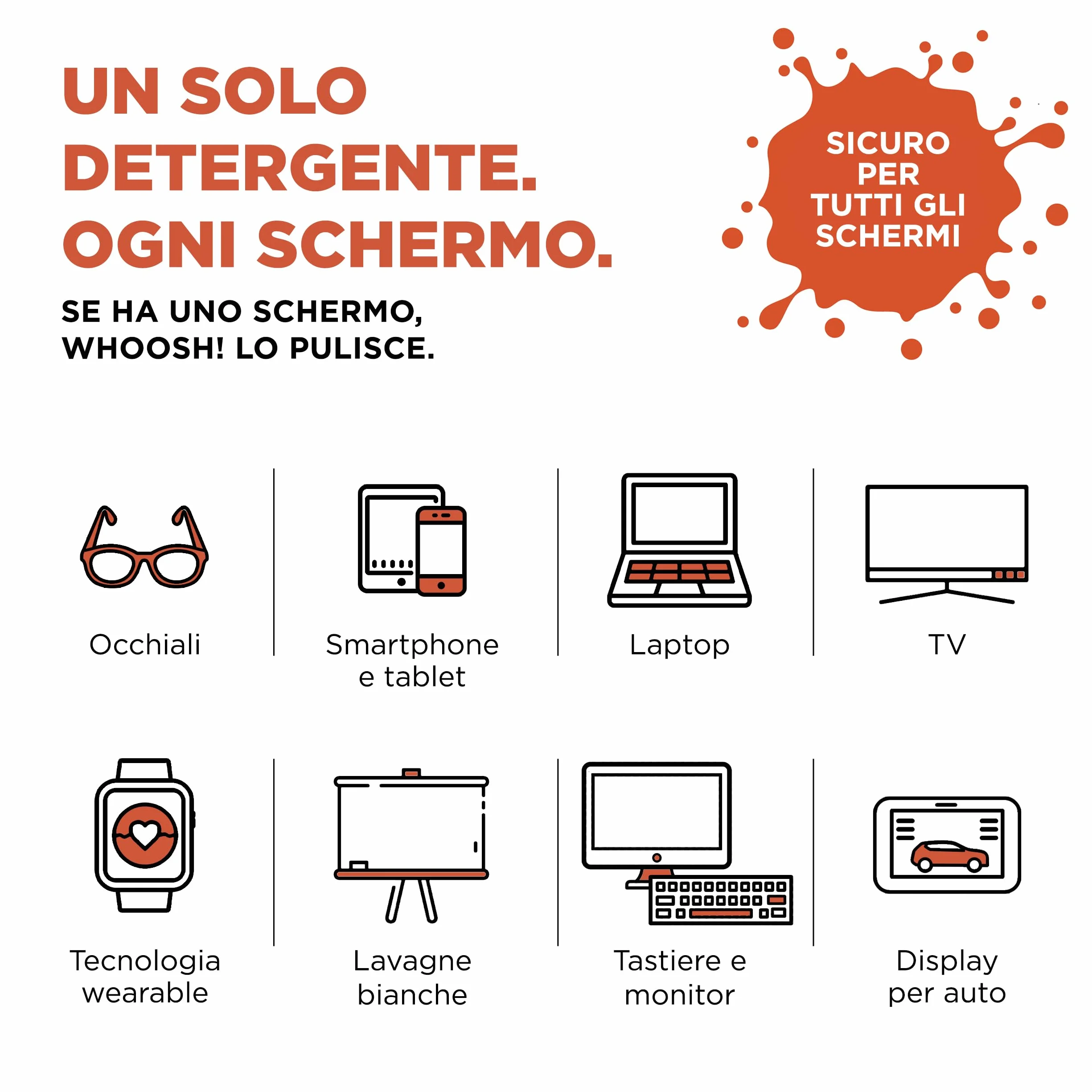WHOOSH! Screen Shine Go XL Kit Pulizia iPhone 100 Ml Panno Microfibra Pulisci Occhiali MacBook Smartphone