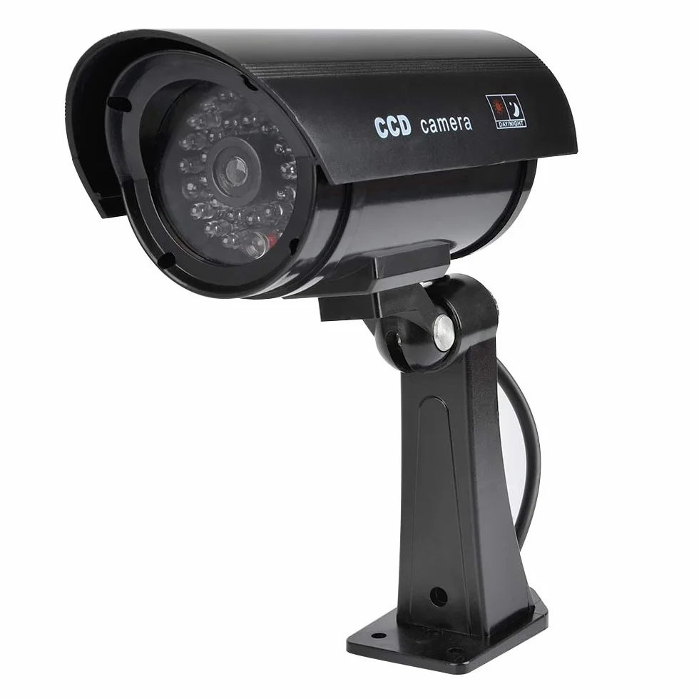 Telecamera Finta da Esterno 2 Pezzi con LED, Telecamere Finte per Esterni e Interni