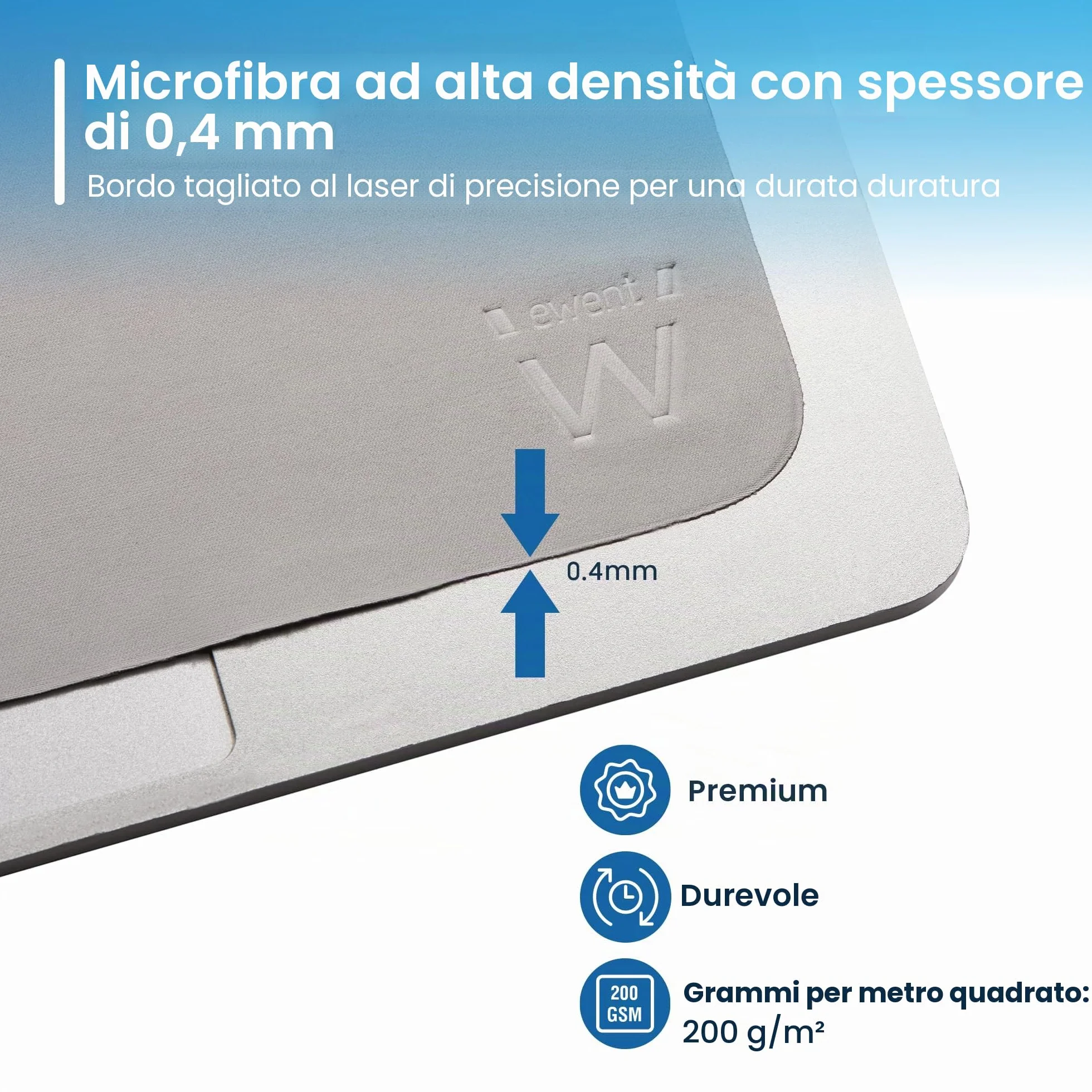 Ewent Fodera in Microfibra e Panno 2-in-1 per Pulizia Laptop 13/15/16 pollici Antistatico Ultra Morbido Grigio 29x18,6 cm
