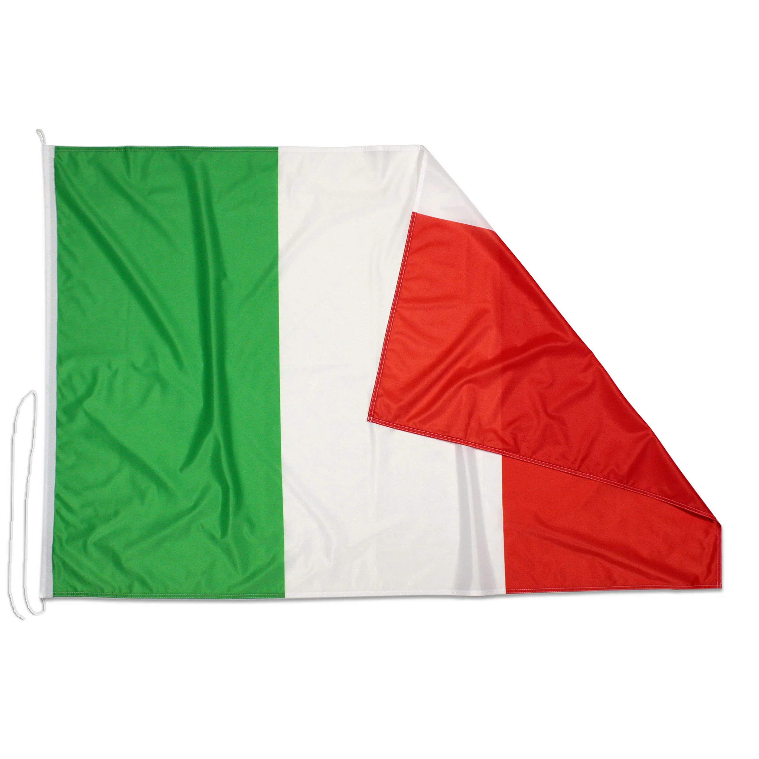 Bandiera Italia 225x150 cm tessuto nautico antivento 115g/m² istituzionale con cordino doppia cucitura