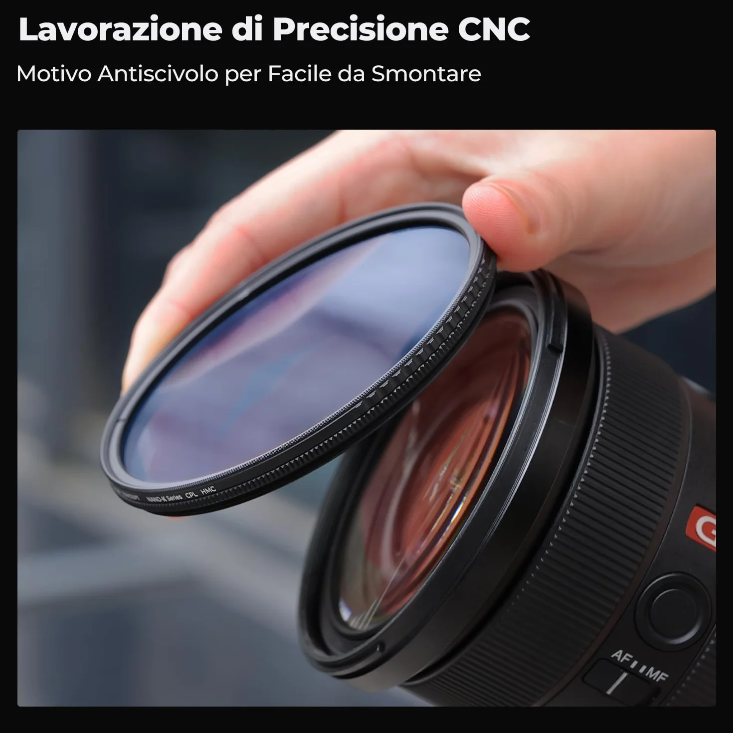 K&F CONCEPT Filtro Polarizzatore Circolare CPL Vetro Ottico Nano-Rivestimento 62mm