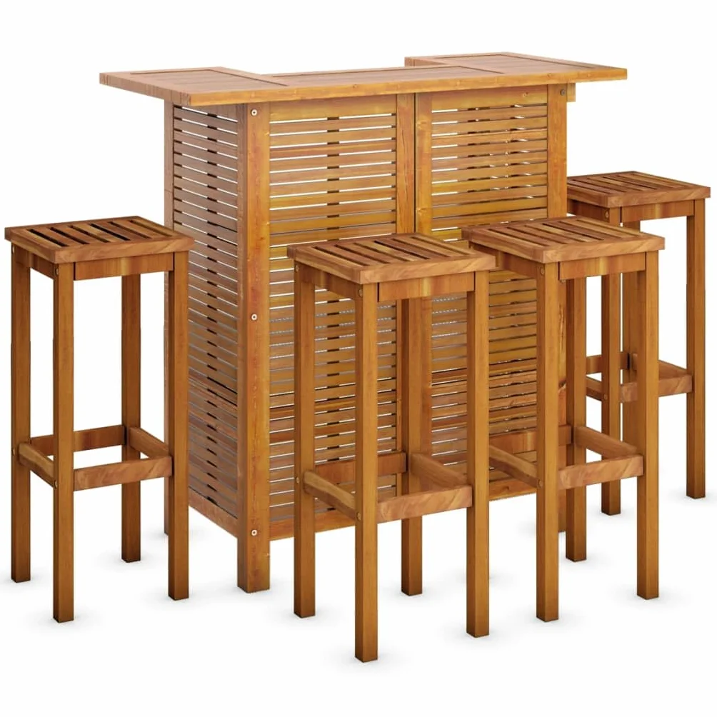 vidaXL Set da Bar per Giardino 5 pz in Legno Massello di Acacia