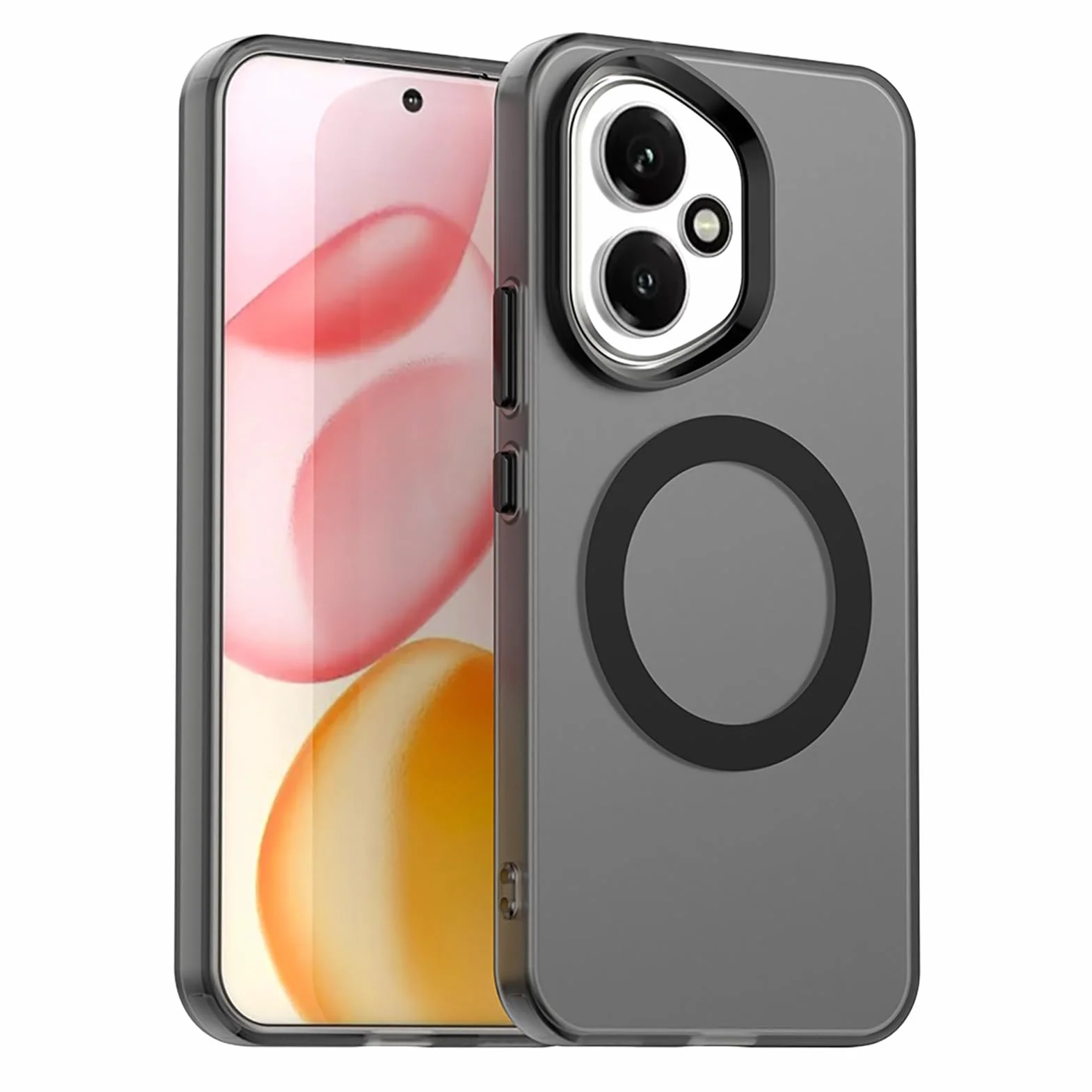ILING Cover per HONOR 400 5G, Custodia Rigida PC + TPU Antiurto, Ricarica Magnetica, Ultra Sottile Traslucida Matte (Nero)