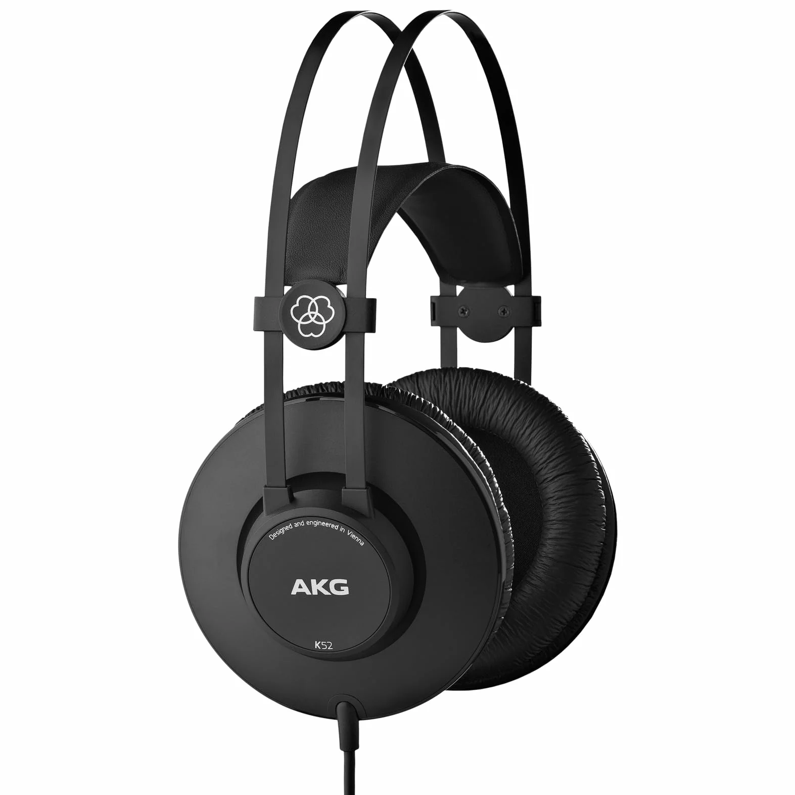 AKG K52 Cuffie da studio chiuse con cavo, adattatori 3,5 mm e 1/4", cavo 3 m - Nero