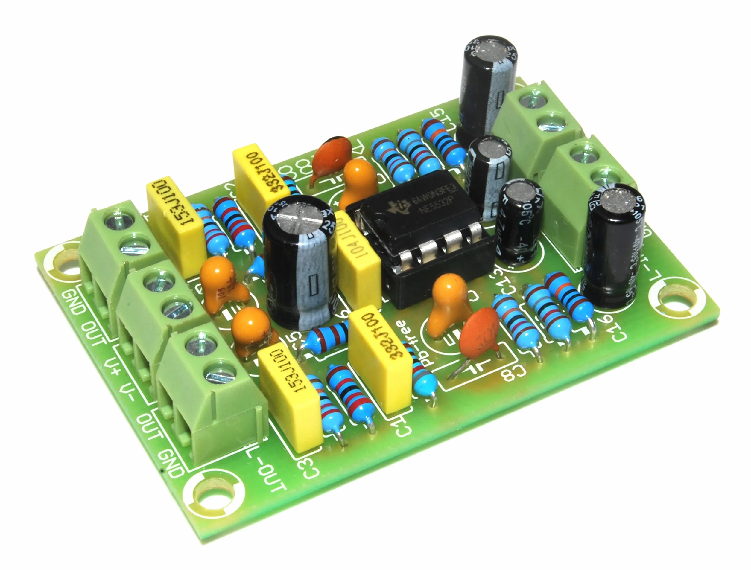 AR188 RIAA Amplificatore Stereo per Giradischi, Kit Pre-Amplificatore, Verde