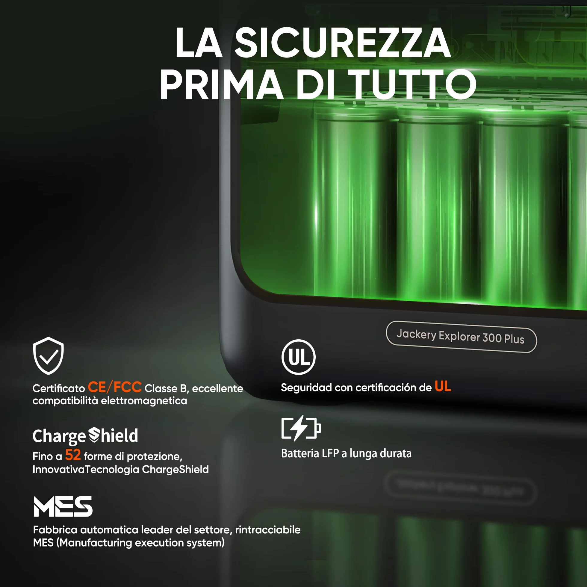 Jackery Centrale Elettrica Portatile Explorer 300 Plus 256Wh con LiFeP04, fino a 300W di potenza, per alimentazione di emergenza/campeggio/caravan/a casa