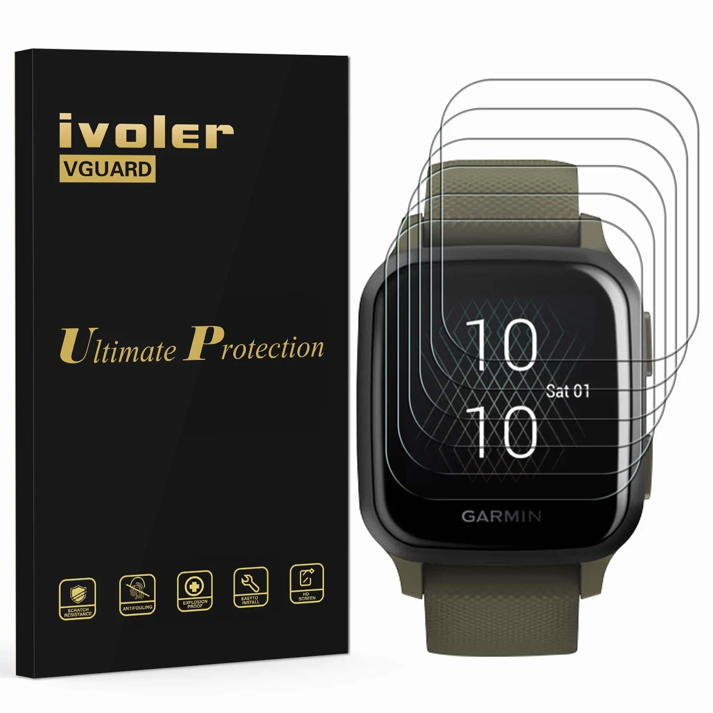 iVoler 6 Pezzi Pellicola Protettiva TPU HD per Garmin Venu SQ 2 / SQ 2 Music / SQ / SQ Music
