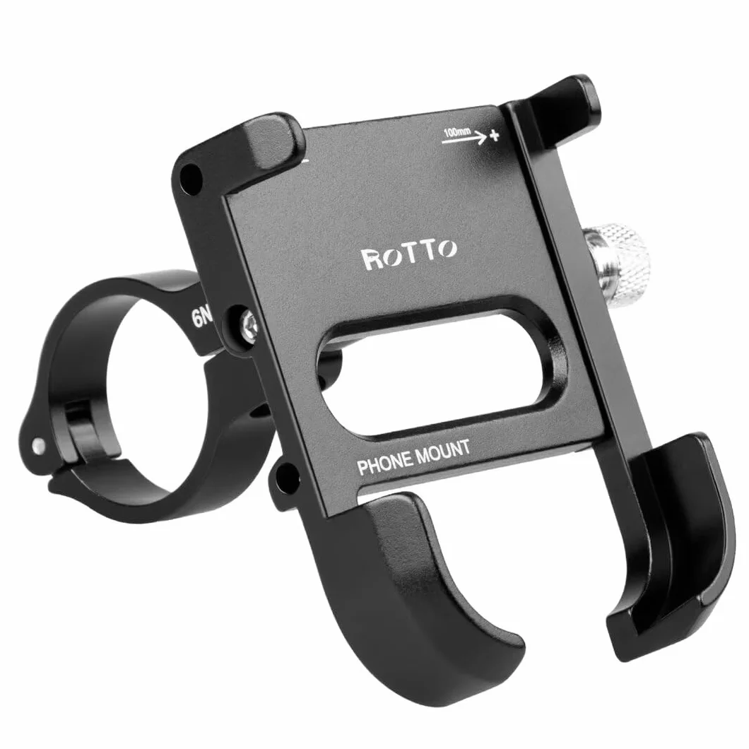 ROTTO Porta Cellulare da Bici Supporto Telefono Moto 360° Rotabile Alluminio Universale