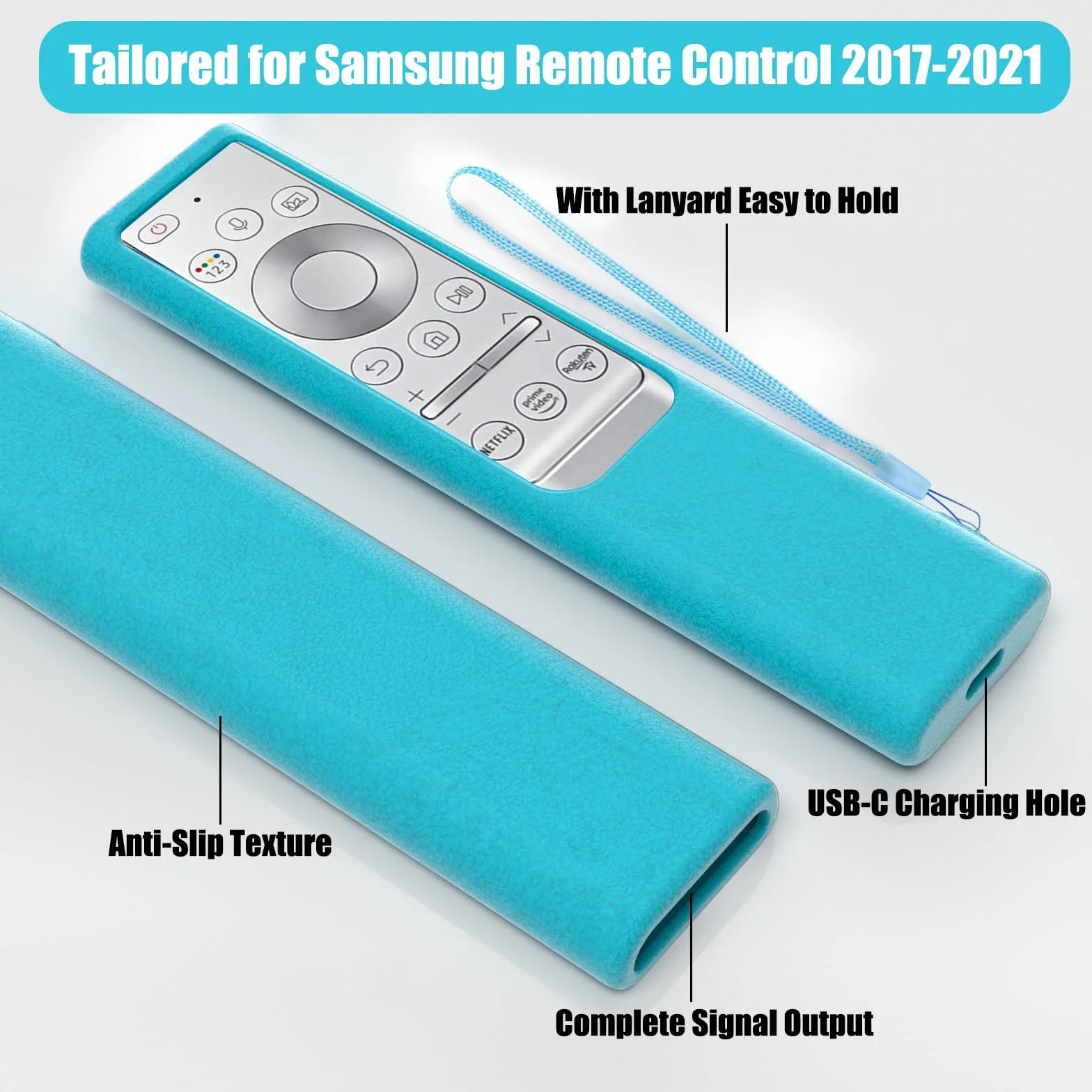 Custodie Protettive in Silicone per Telecomando Samsung BN59-01385B TM2281 Antiscivolo Antiurto Blu Verde