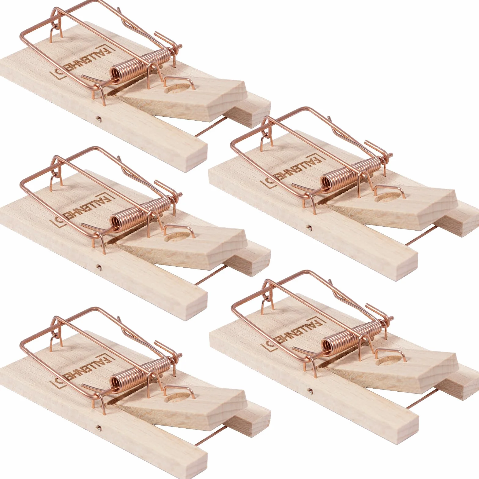 Set da 5 trappole per topi in legno di faggio – Alta potenza – Riutilizzabile – Senza sostanze chimiche – 9,5 x 5 x 1,5 cm