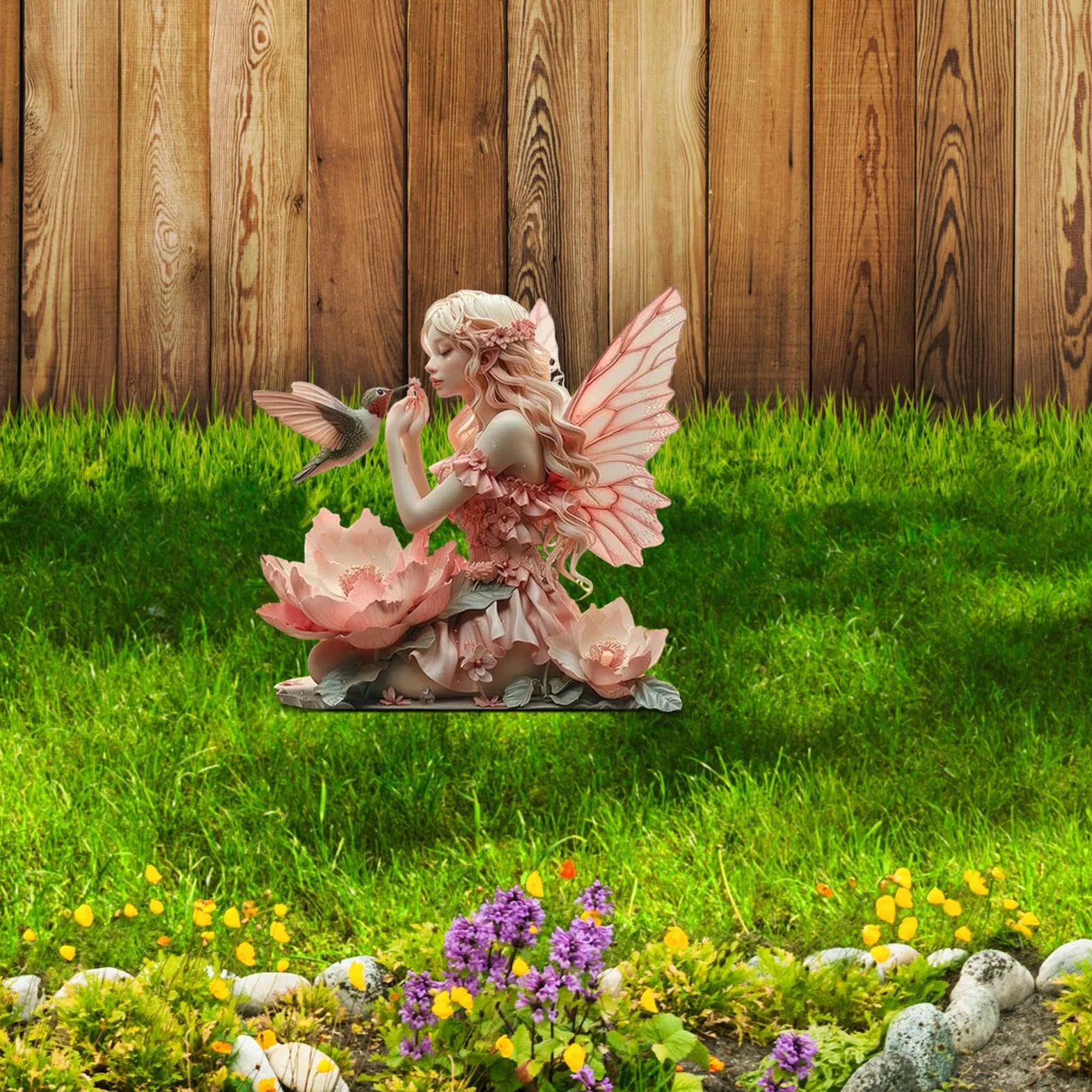 Statuetta da giardino delle fate, decorazione per vaso di fiori fata bohémien, ornamenti da giardino fioriera decorativa in acrilico per giardino fatato fata zucca di Halloween statua