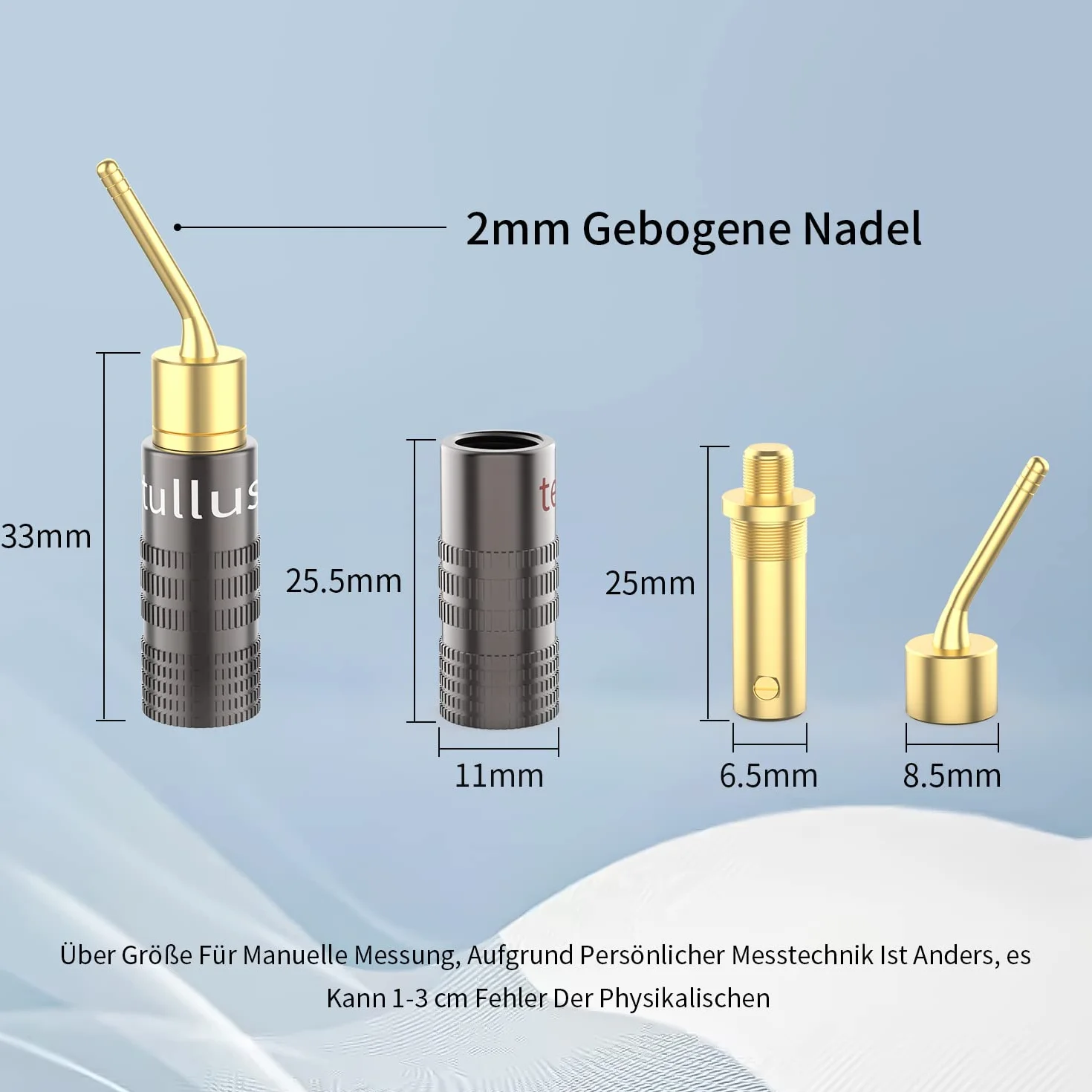 Tertullus 8 connettori a banana 2 mm per cavi 4 mm chiusura a doppia vite 8-20 AWG spinotto banana