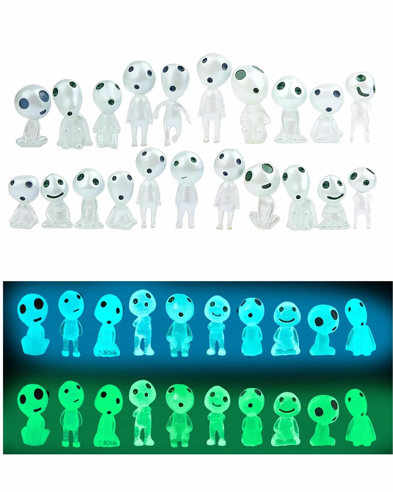 20 Pezzi Elfi Degli Alberi Luminosi, Principessa di Mononoke, Figurine di Elfi Degli Alberi, Luminoso Fantasma Mononoke per Interne Esterne di Casa Giardinaggio Micropaesaggio