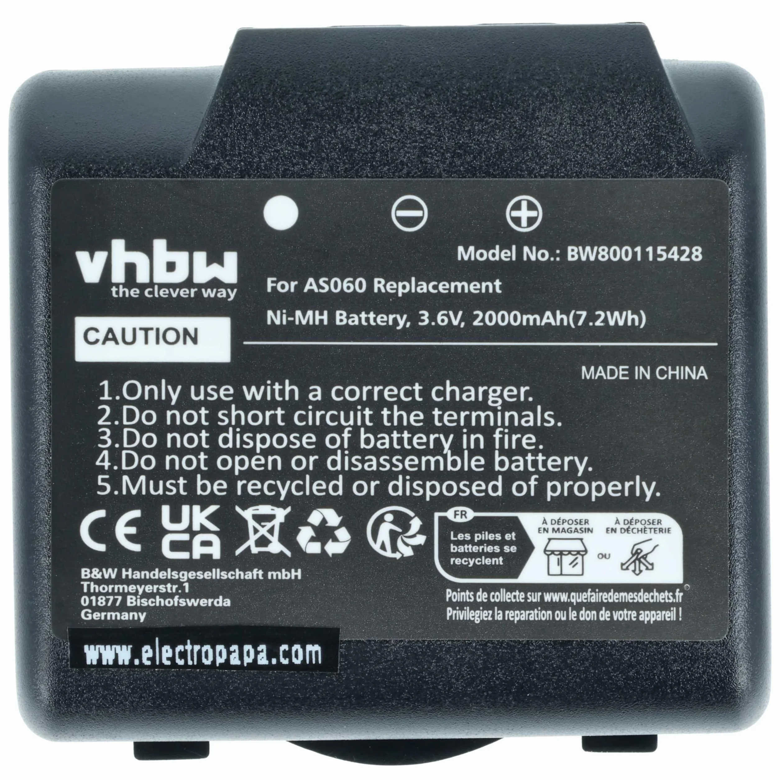 Bateria do IMET M550 Ares M550S Thor BE5500 BE3600 2000mAh 3,6V NiMH Nero