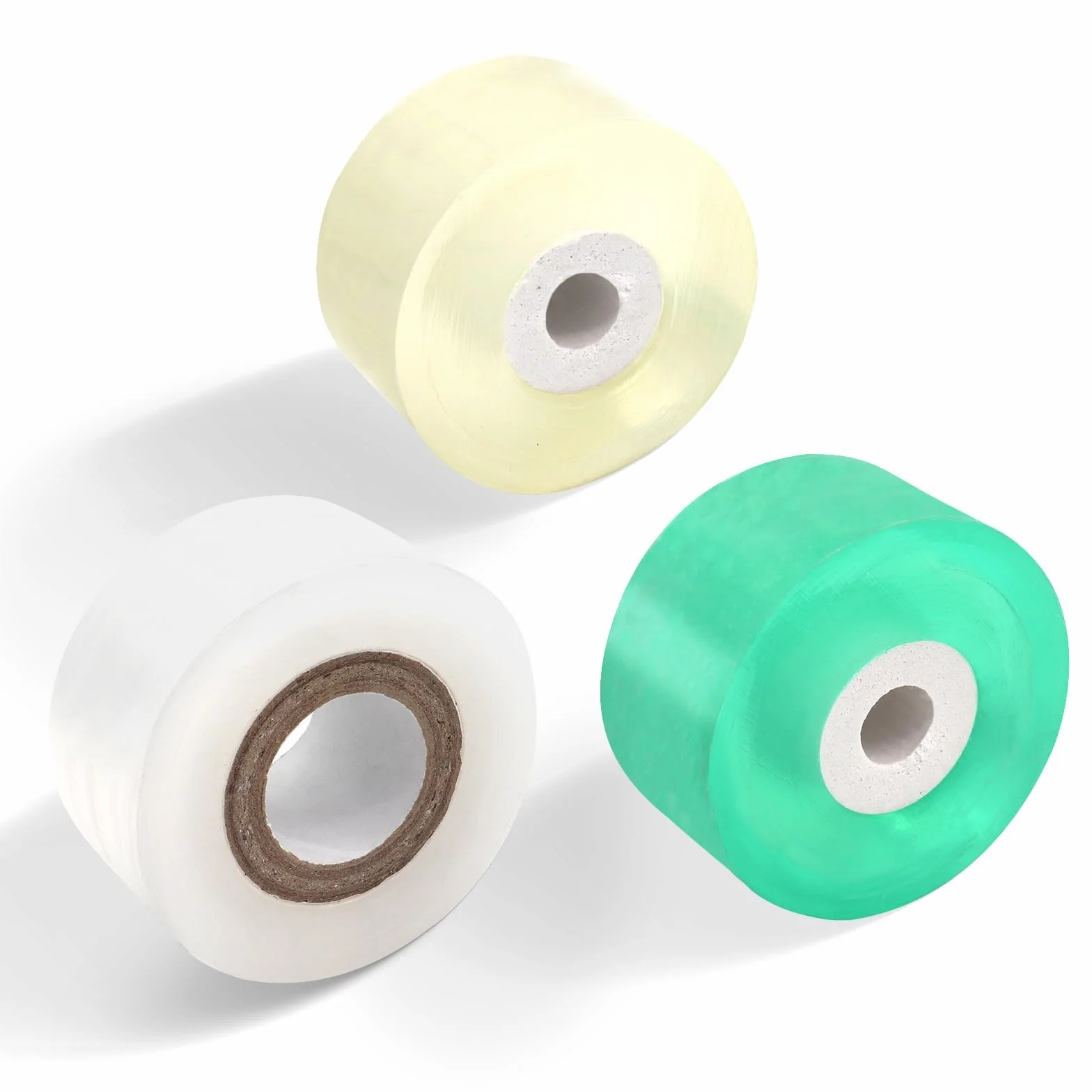 3 PCS Nastro per Innesto, 3cm Nastri per Innesto da Giardino, Estensibile Nastro da Innesto Autoadesive Trasparente, Nastri Giardino per Alberi da Frutto, Piantine, Fiori (Giallo + Verde + Bianco)