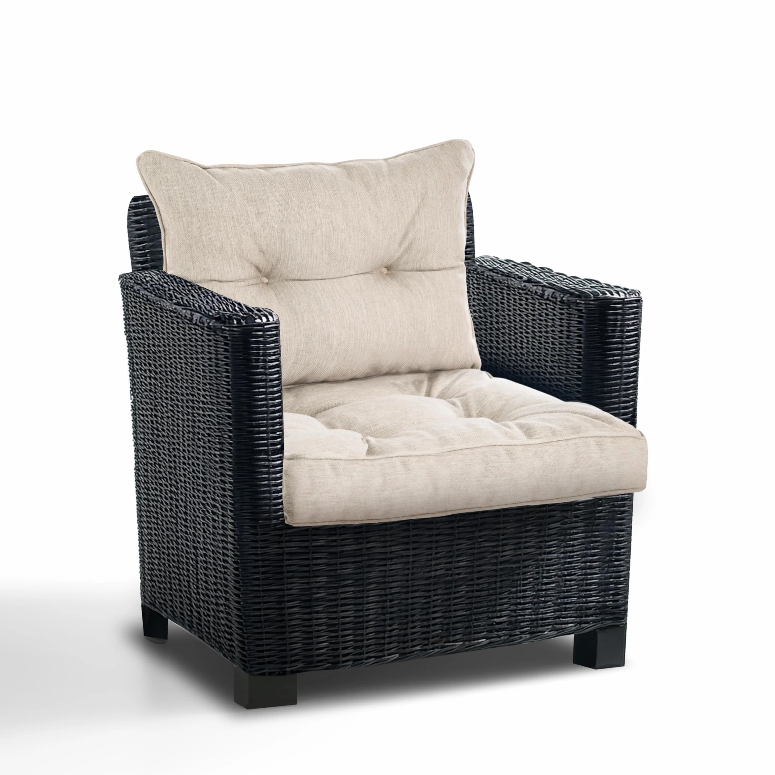 Cuscini poltrone da esterno in rattan 50x50 + 50x40 – cuscini da giardino – cuscini sedie esterno – Polipropilene di Alta Qualità