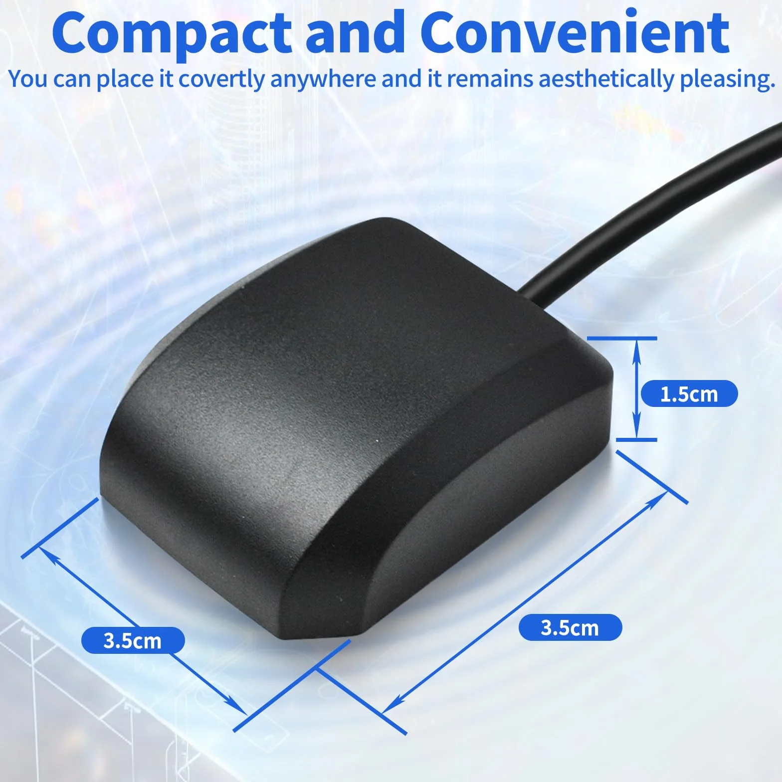 Superbat Antenna GPS Attiva Impermeabile Magnetica 3m RG174 SMA Maschio