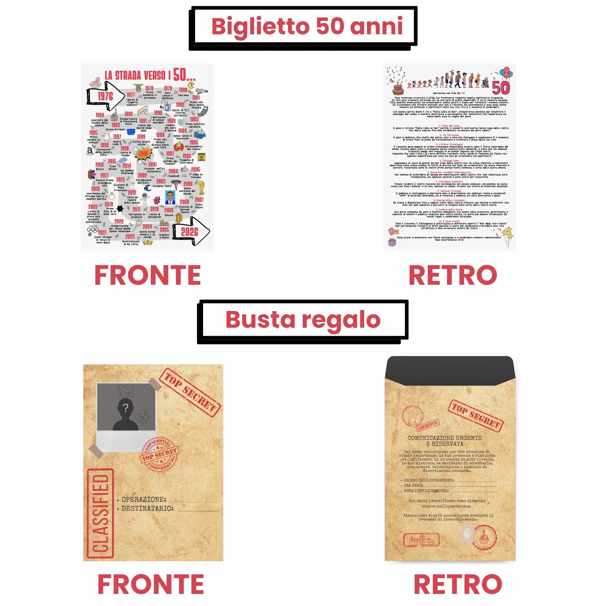 Biglietto auguri compleanno 50 anni uomo donna hOmty