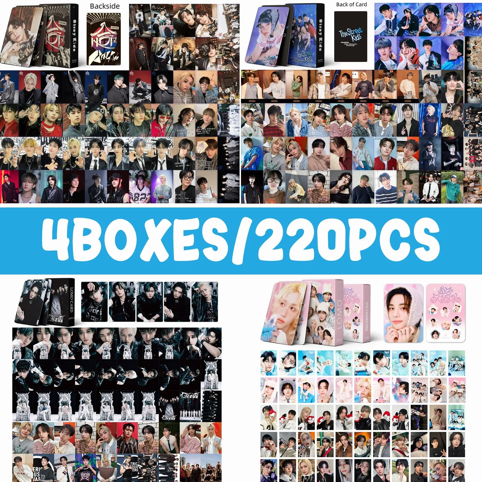 Strraykiid Photocard 4 Set 220 Pezzi Carte Lomo Card Kpop
