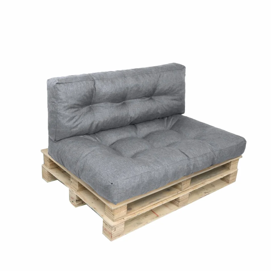 bananair - Cuscini per Pallet - Tessuto Morbido, Durevole e Anti-UV - Confortevole, Imbottito in Schiuma - Cuscini per Divano Esterno Giardino (1 Seduta 120x80 cm e 1 Schienale 120x40 cm, Grigio)