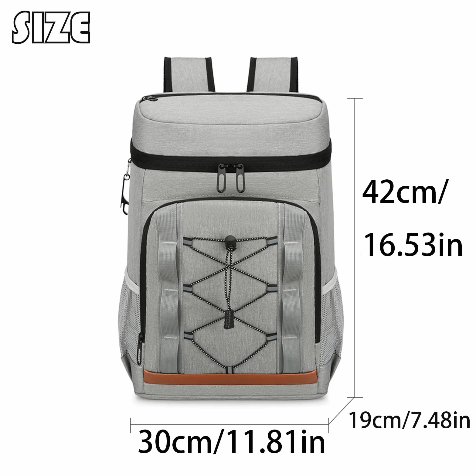 Zaino termico termico da 30 l, grande capacità, per picnic, picnic, spiaggia, campeggio, colore nero