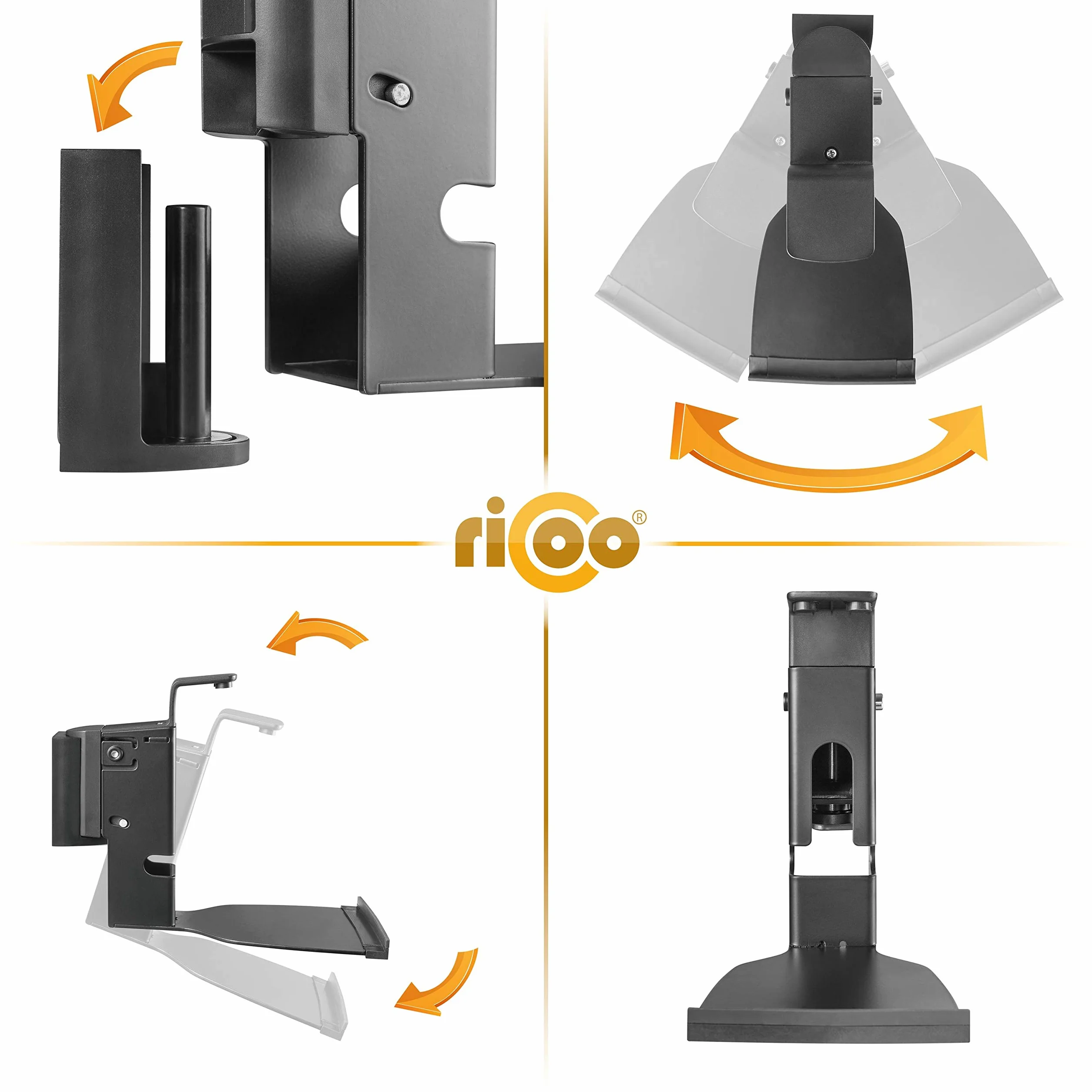 RICOO Supporte altoparlanti LH505-B da parete per Sonos Play:5 Braccio girevole e inclinabile