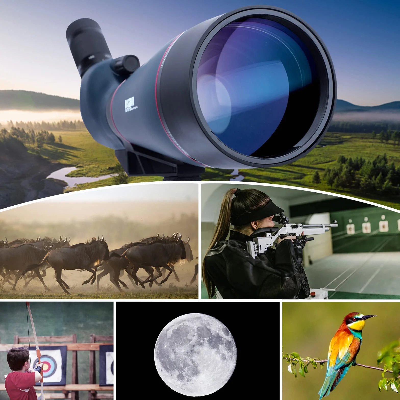 Cannocchiale 25-75x100 BAK4 con Treppiede per Caccia Birdwatching