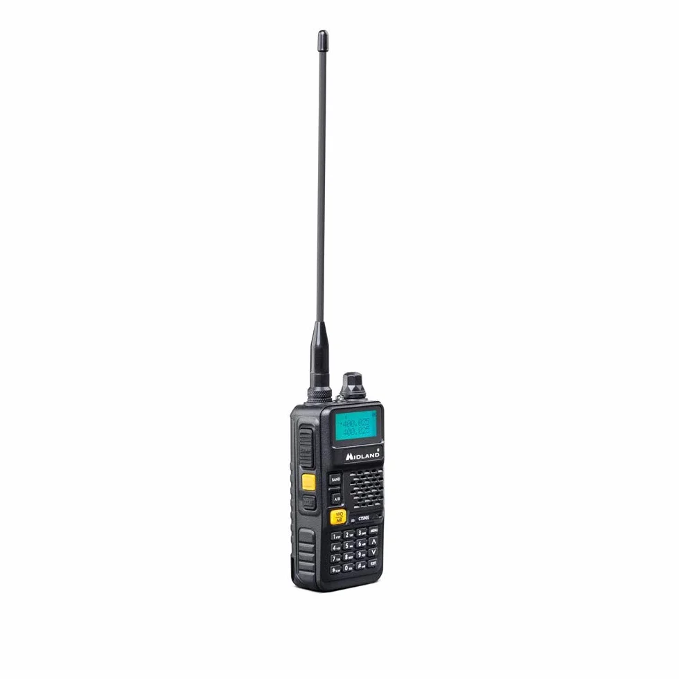 Midland Radio Ricetrasmittente CT590 S Dual Band VHF/UHF 128 Canali Squelch Digitale 18H Autonomia Batteria Accessori