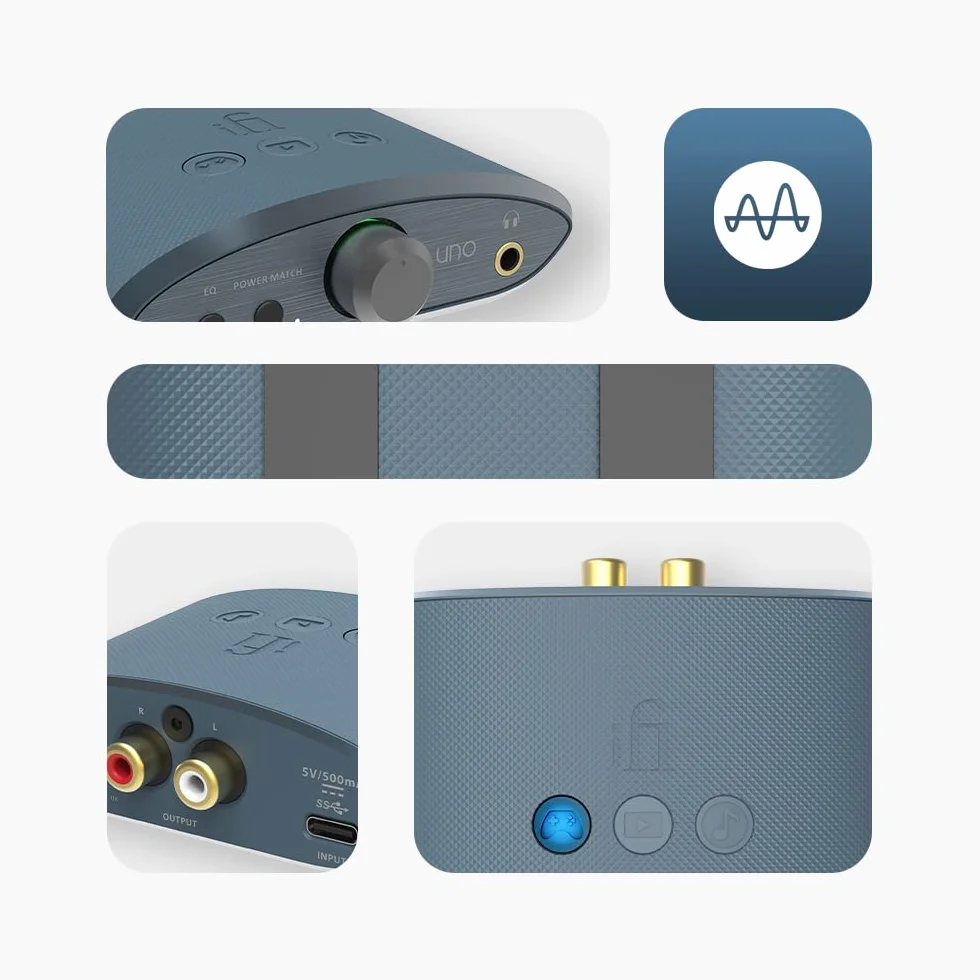 iFi uno DAC e AMP per cuffie USB-C 32-bit/384kHz DSD256 MQA Windows MAC Smart Device Altoparlanti attivi