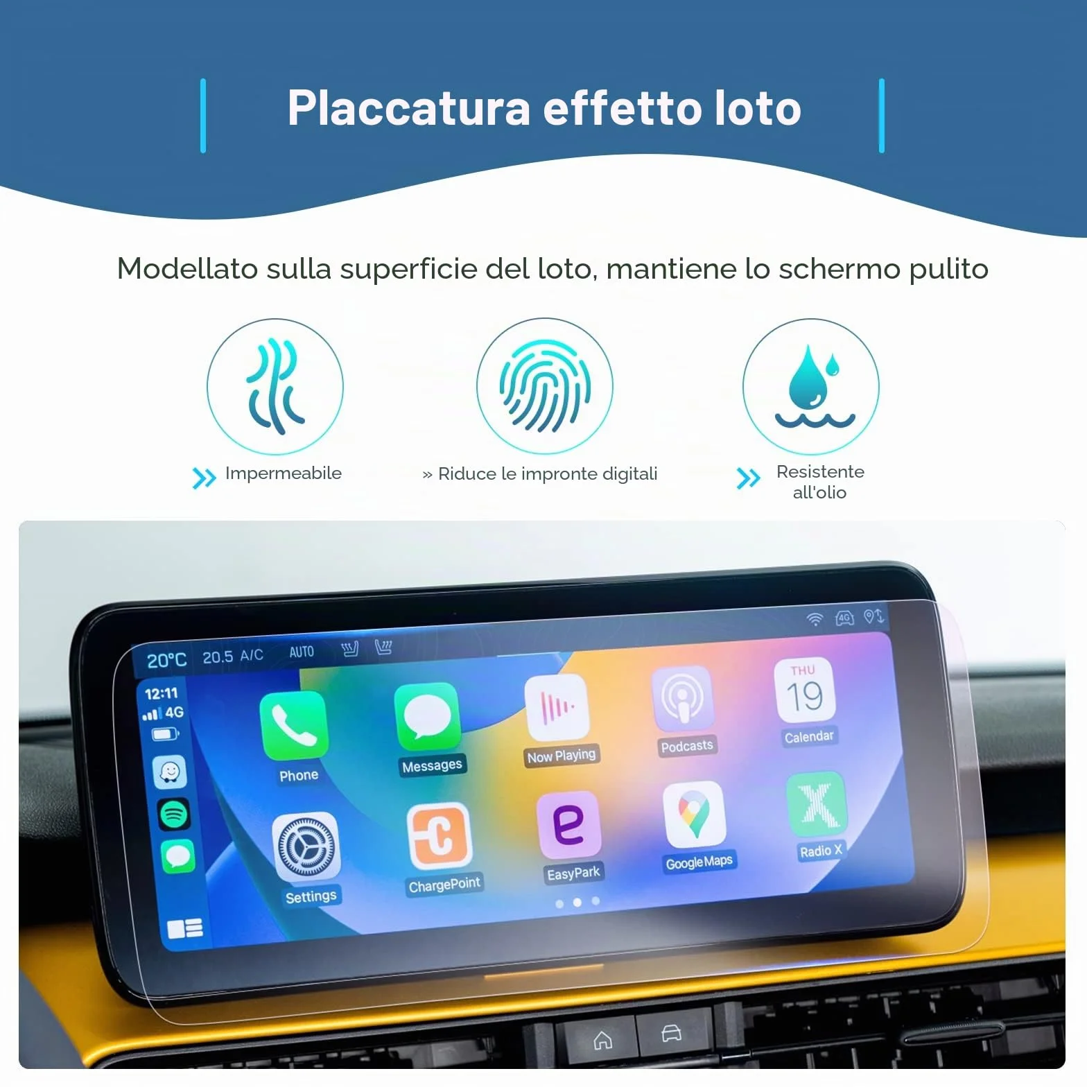 Pellicola Protettiva per Navigazione Jeep Avenger 2023-2026 10,25" Uconnect Antiurto 6H Antigraffio 2 Pezzi