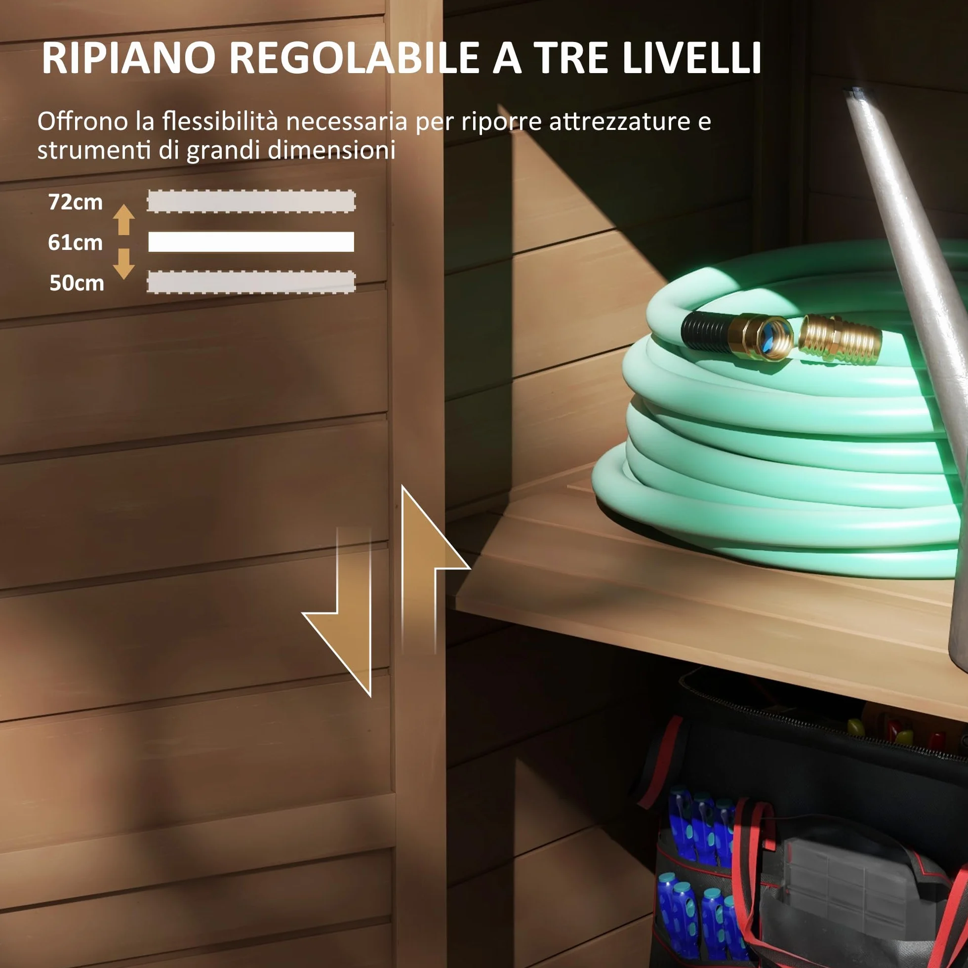 Outsunny Armadio da Esterno in Legno 75x56x117cm Marrone