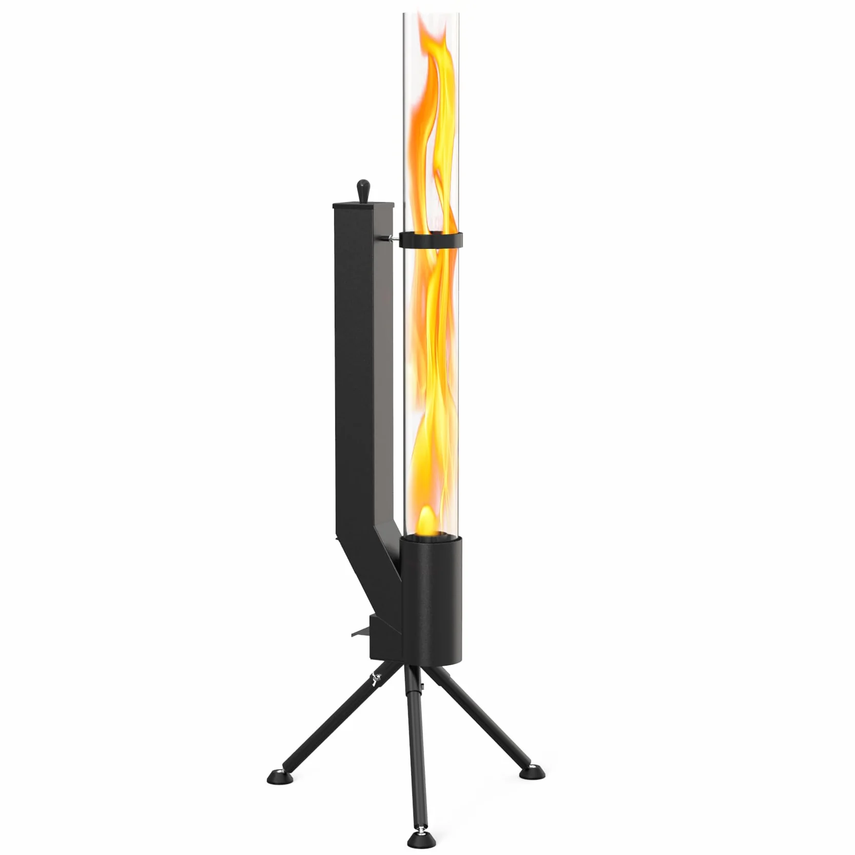 Onlyfire Pellet Riscaldamenti per Patio, Heater con Canna Fumaria in Vetro per giardino, Caminetto da esterno