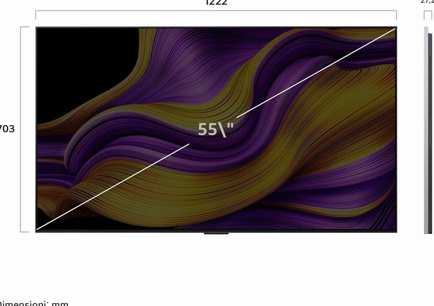 LG OLED evo AI G5 TV 55 pollici Smart TV 4K Base da appoggio inclusa Processore α11 Gen2 Brightness Booster Ultimate webOS con AI Dolby Vision Atmos VRR GSYNC 4K@165Hz OLED55G56LS 2025