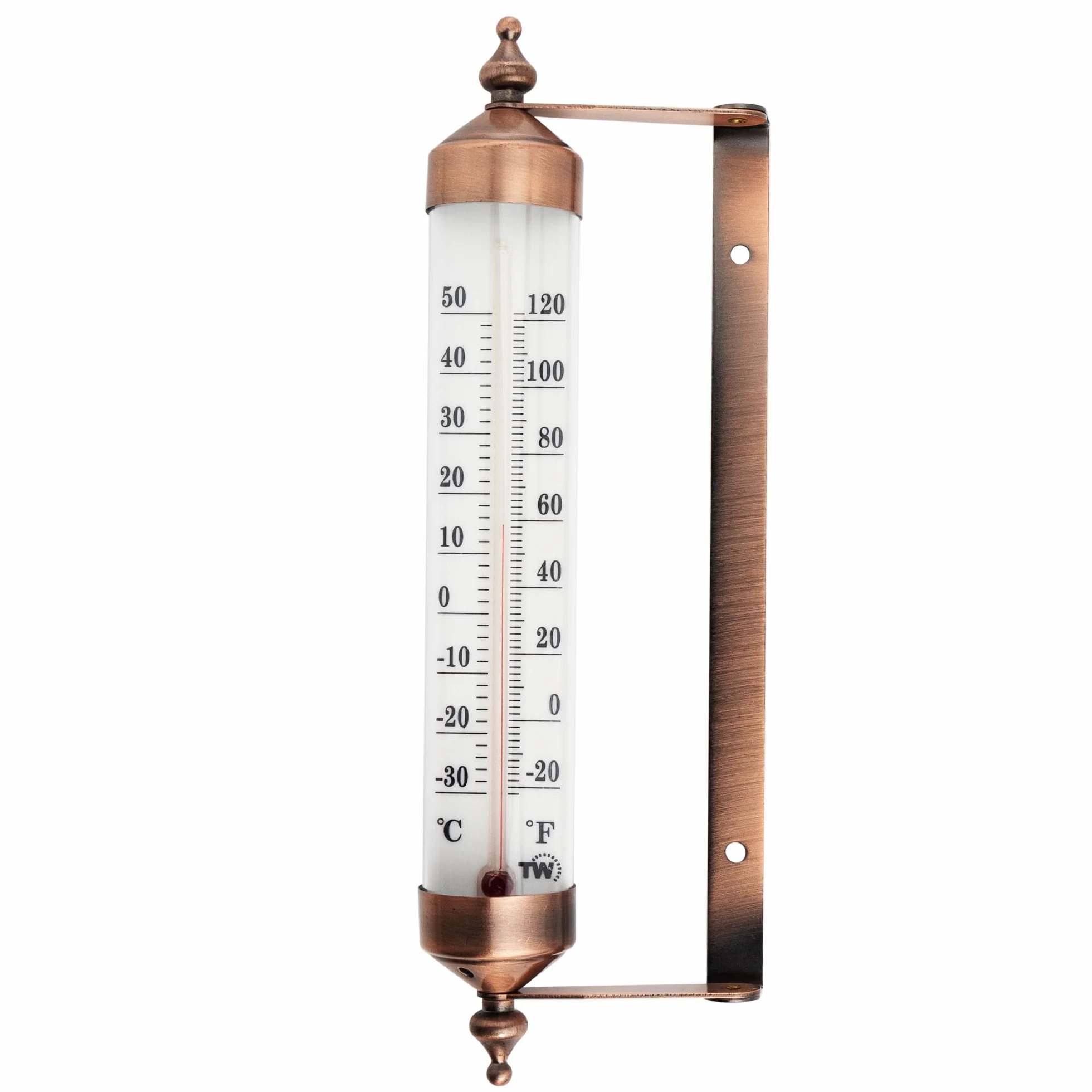 Termometro da esterno con design effetto bronzo, elegante termometro da giardino, adatto per esterni, per manometro di temperatura da parete, serra, garage, facile da appendere