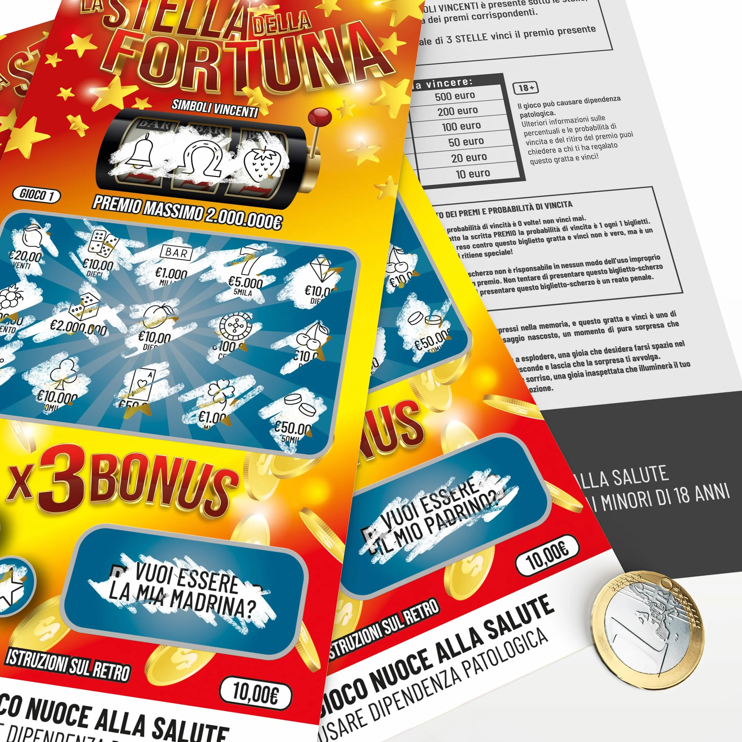 SIMAITALIA Biglietti Gratta e Vinci Carta Premium 21x10cm Proposta Originale